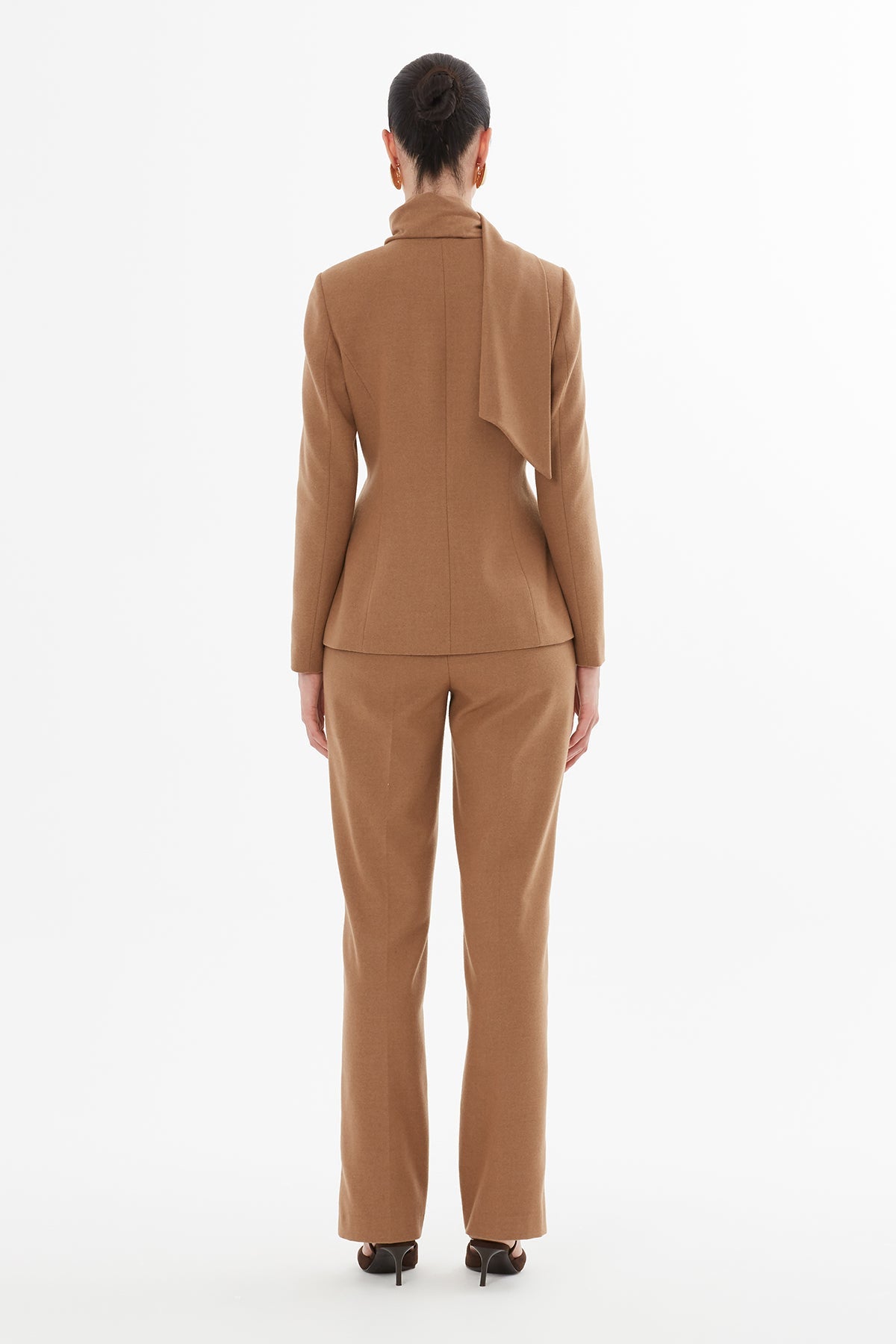 Brown Shawl-Collared Detail Suit