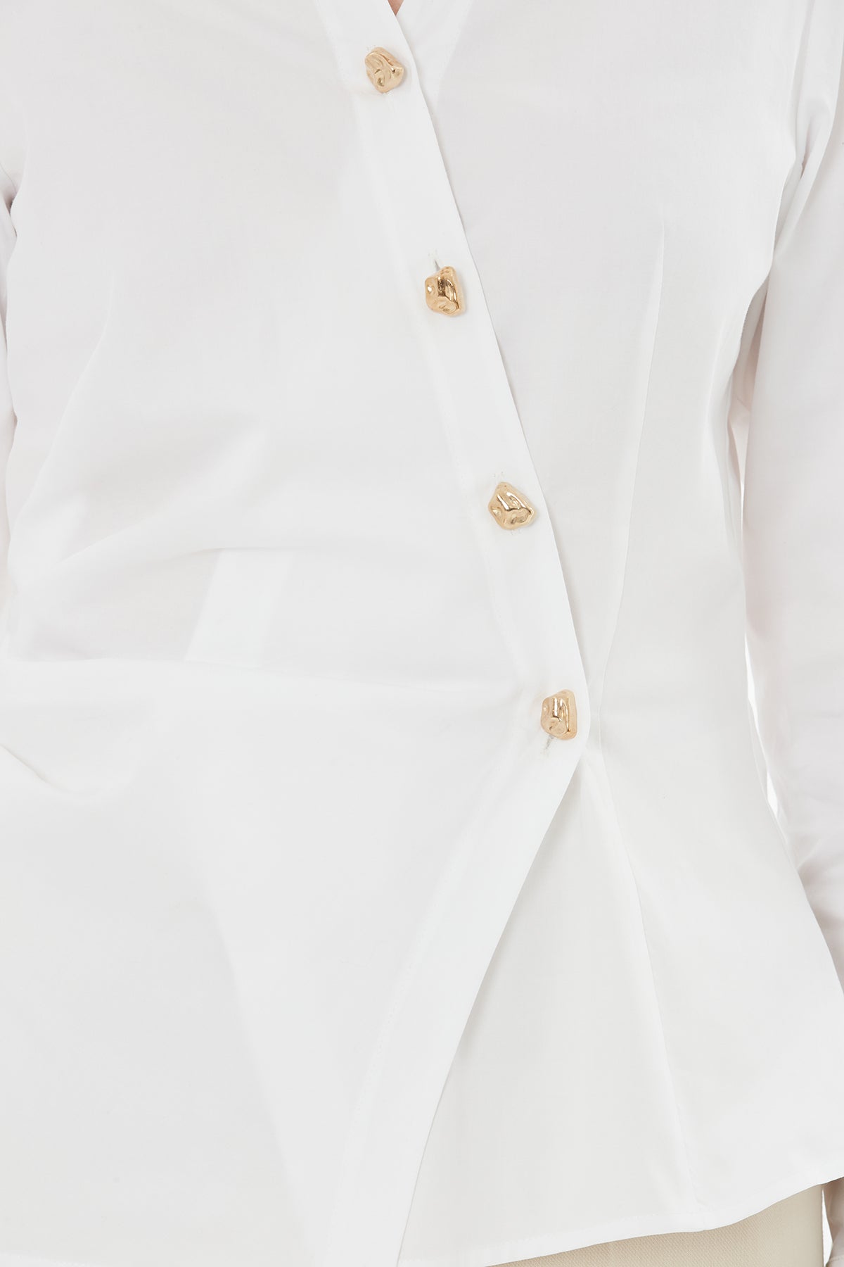 Ecru Shirt with Drawstring Waist