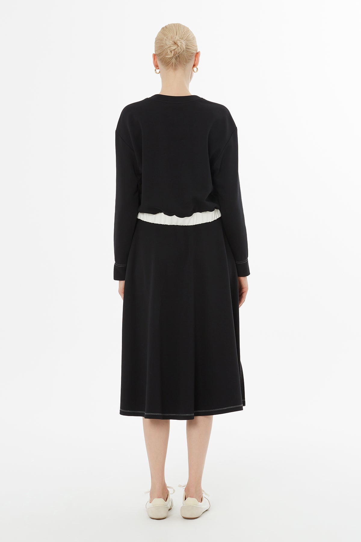 Black Skirt Set with Drawstring Waist