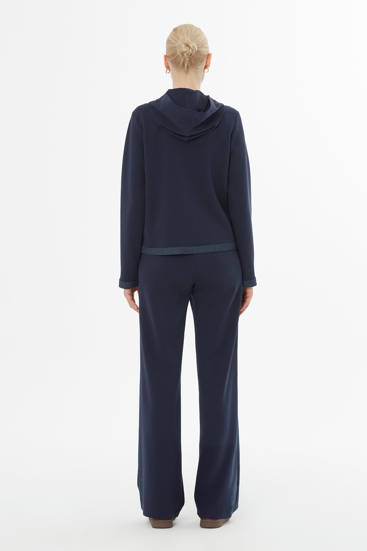 Navy Hooded Tracksuit Set with Zipper
