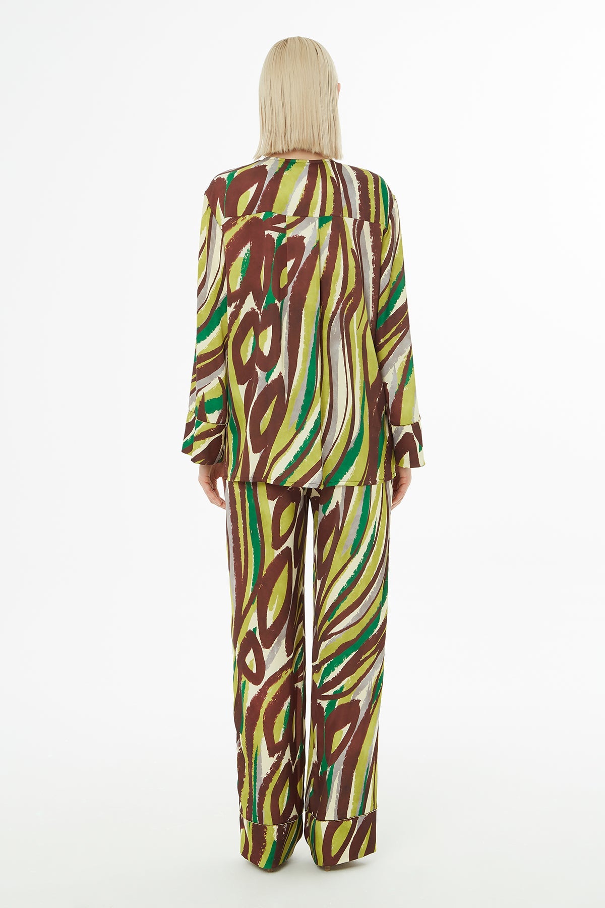 Printed Blouse and Pants Set