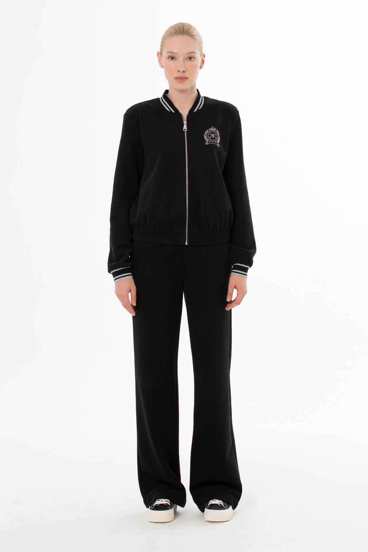 Black Jacket with Knitted Collar