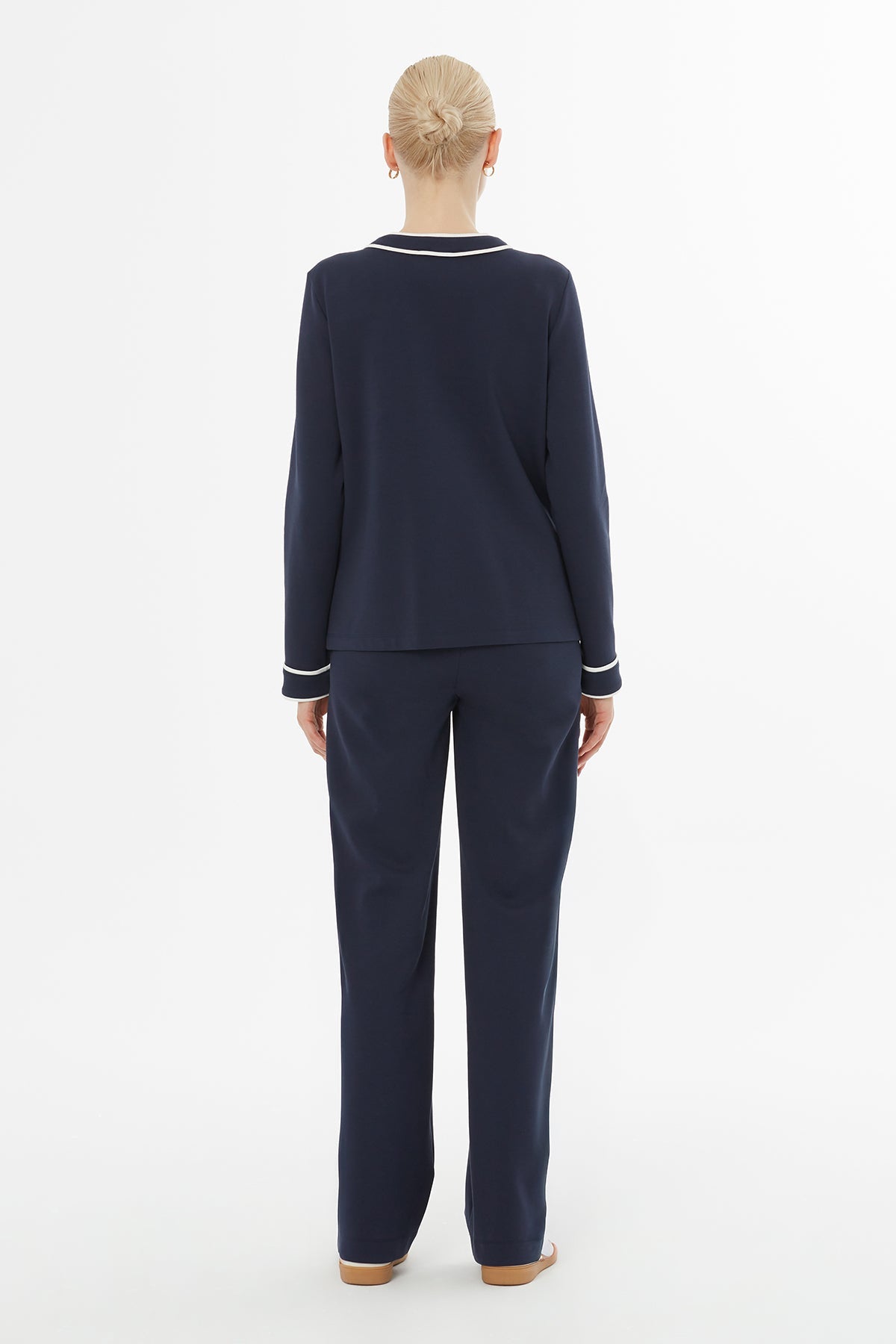 Navy Button-Front Tracksuit