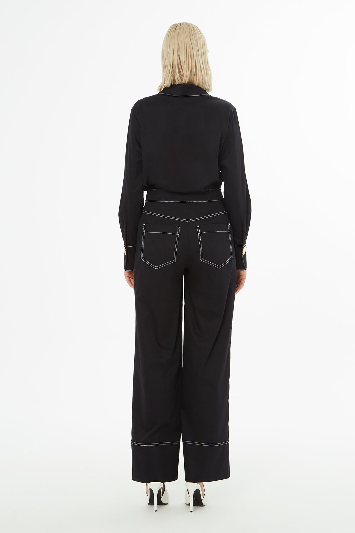 Black Pants with Contrast Stitching