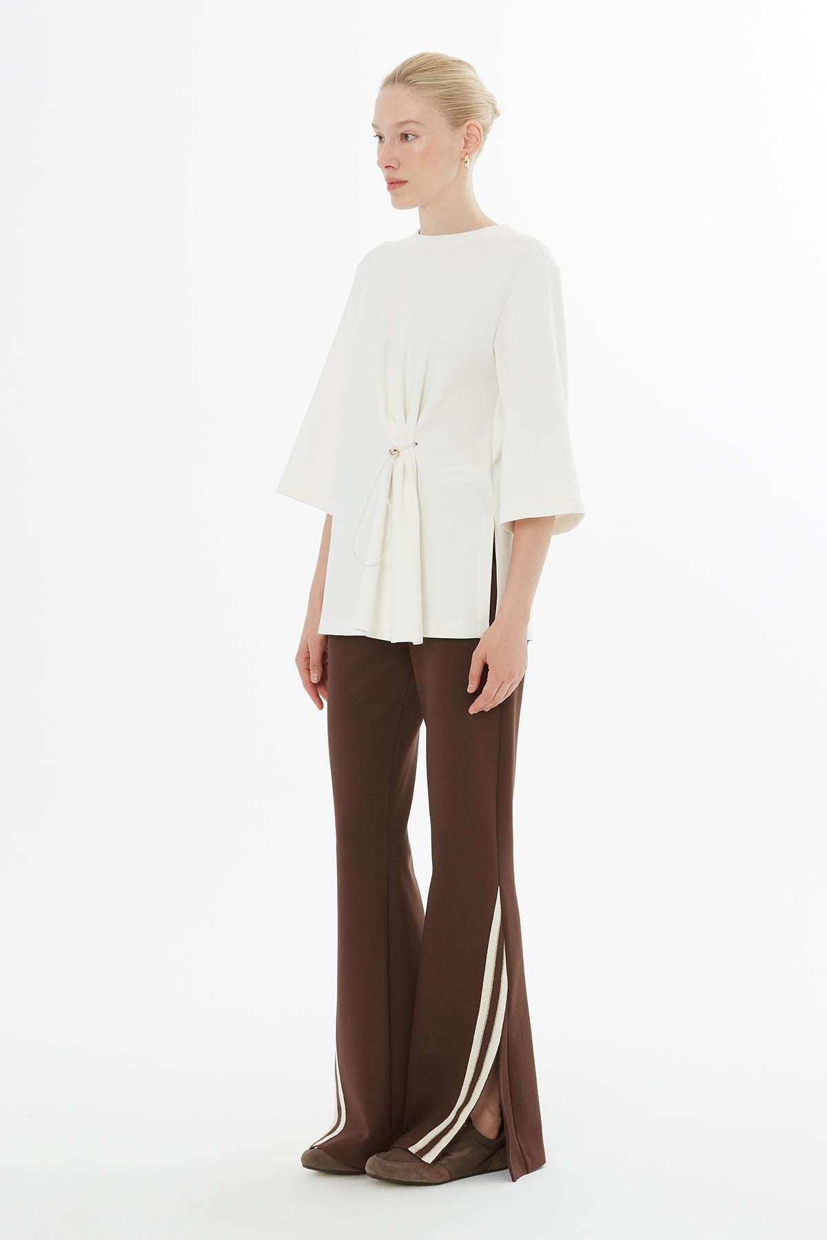 Ecru Three-Quarter Sleeve Blouse