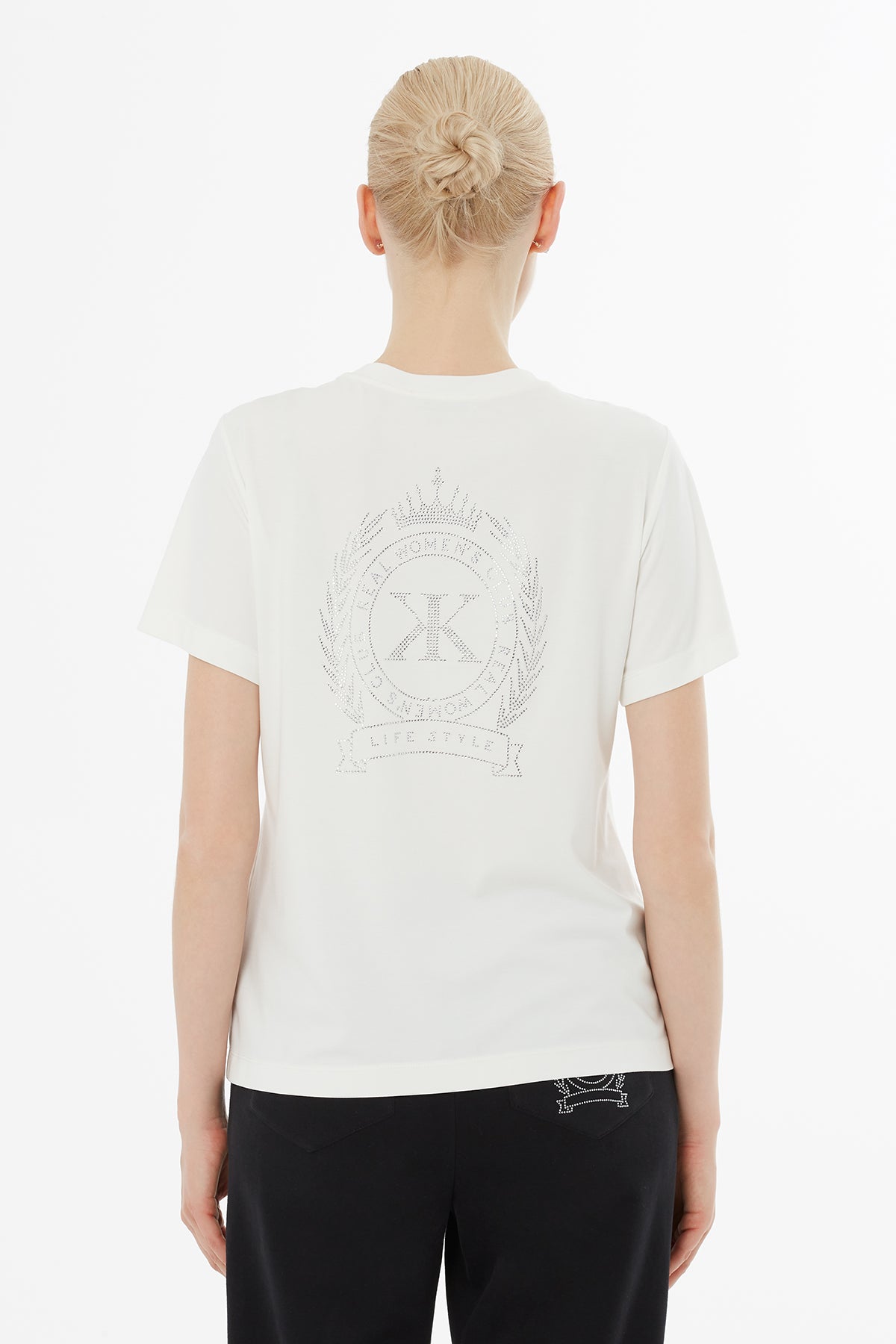 Ecru Front-Zipper Blouse