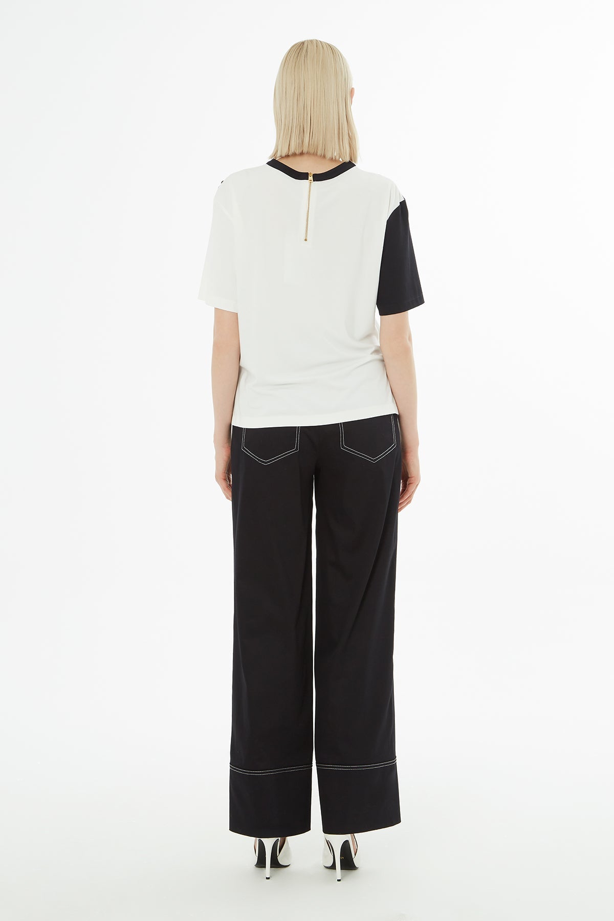 Ecru Asymmetrical Buttoned Blouse