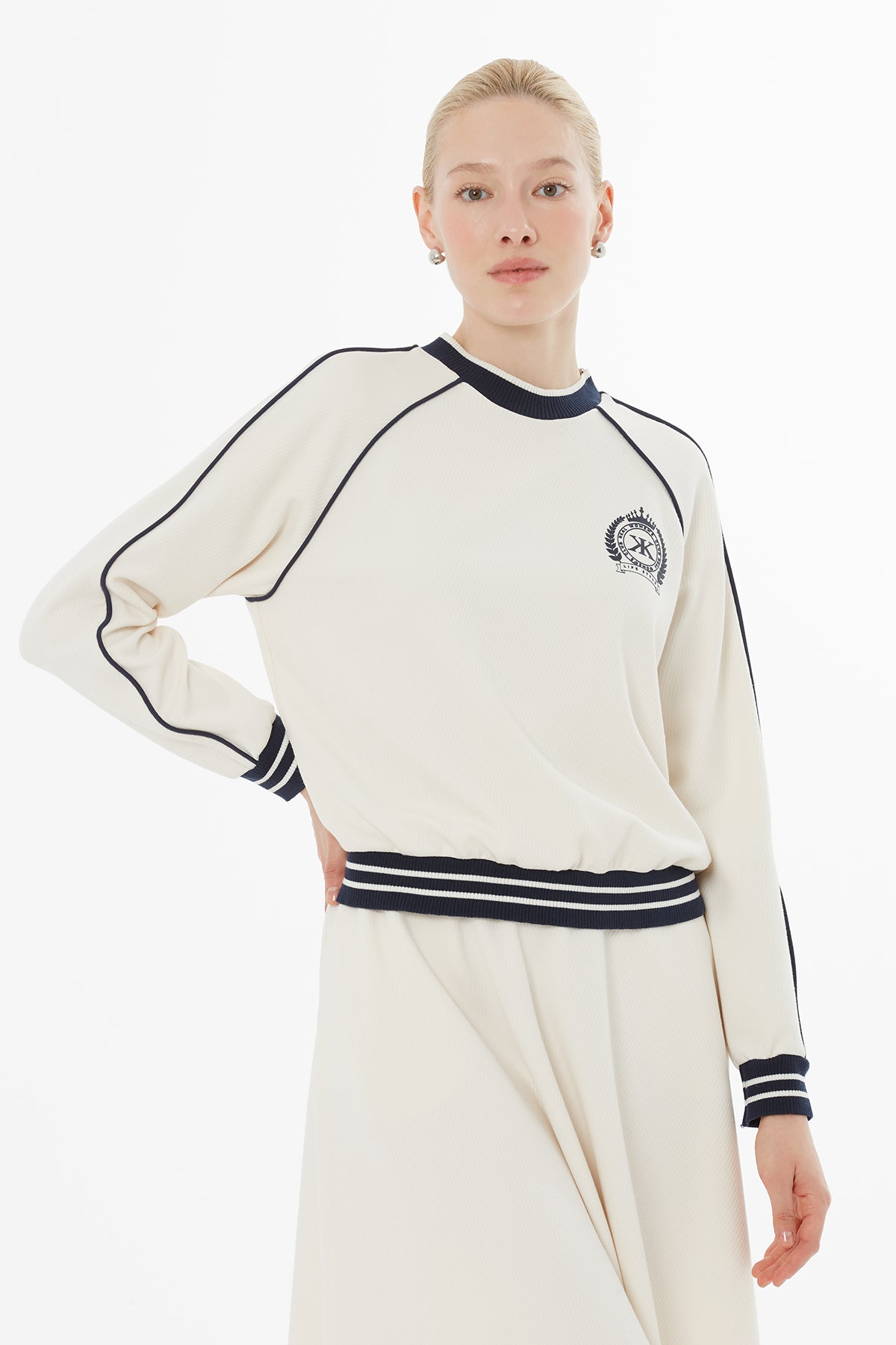 Ecru Logo Set with Midi Skirt