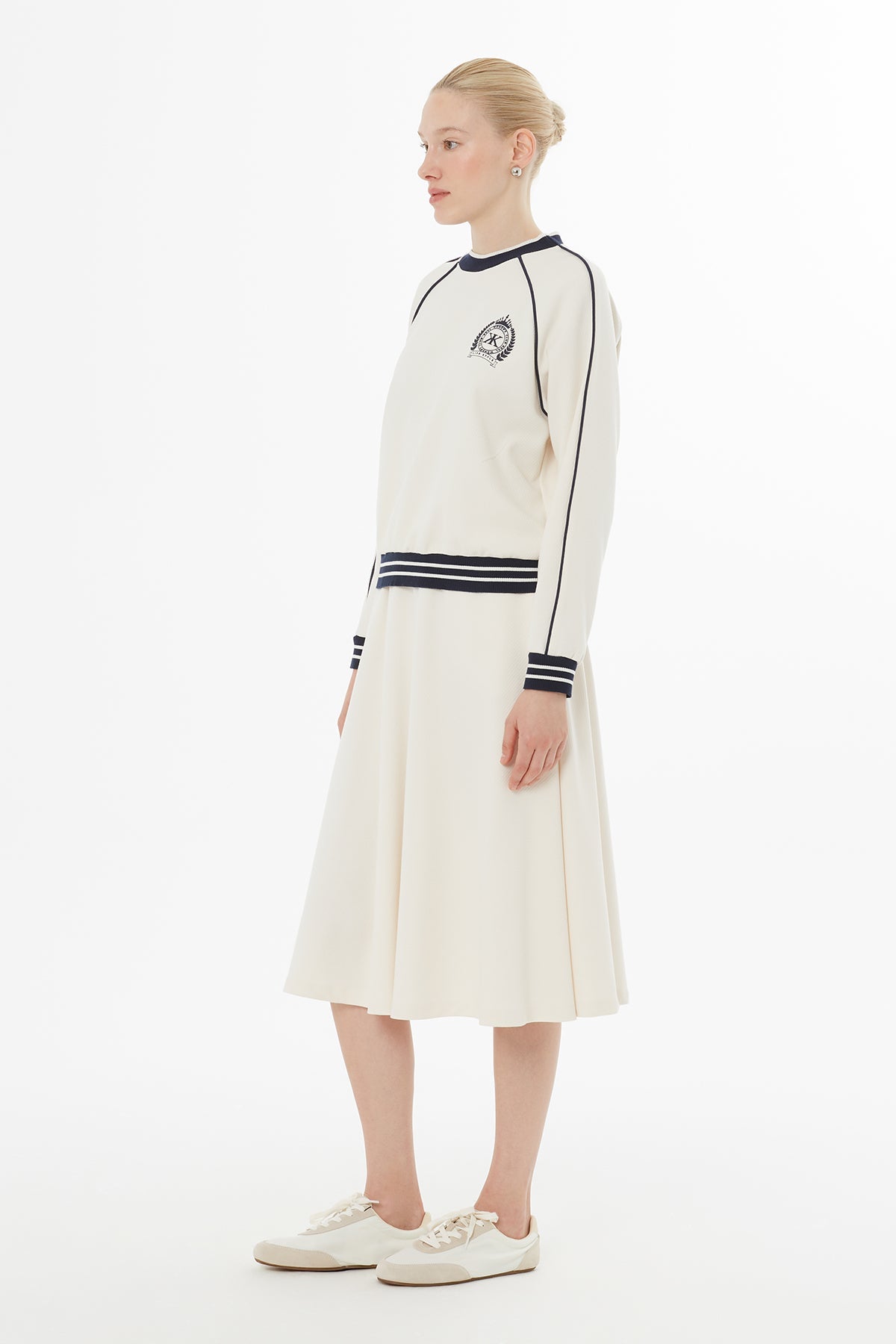 Ecru Logo Set with Midi Skirt