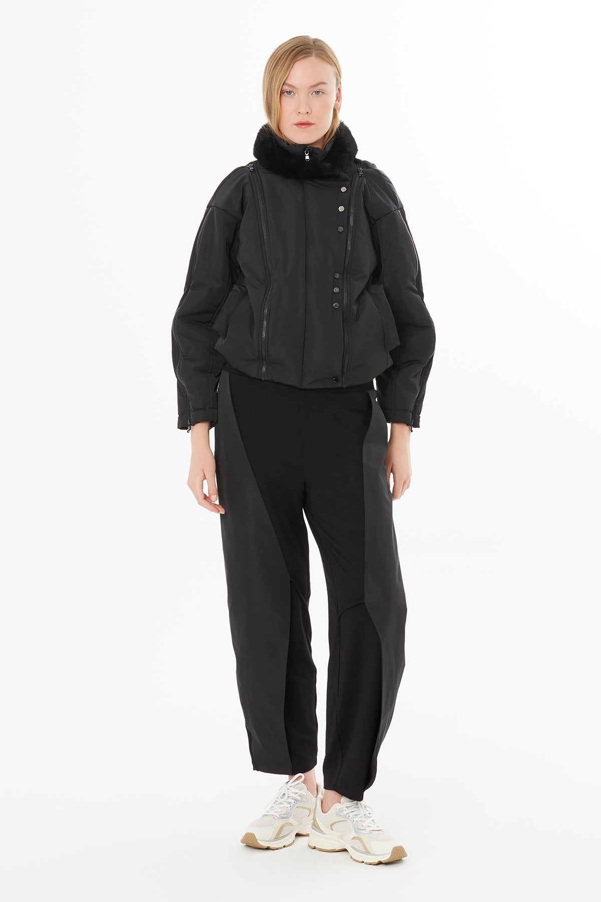 Black High-Collar Jacket