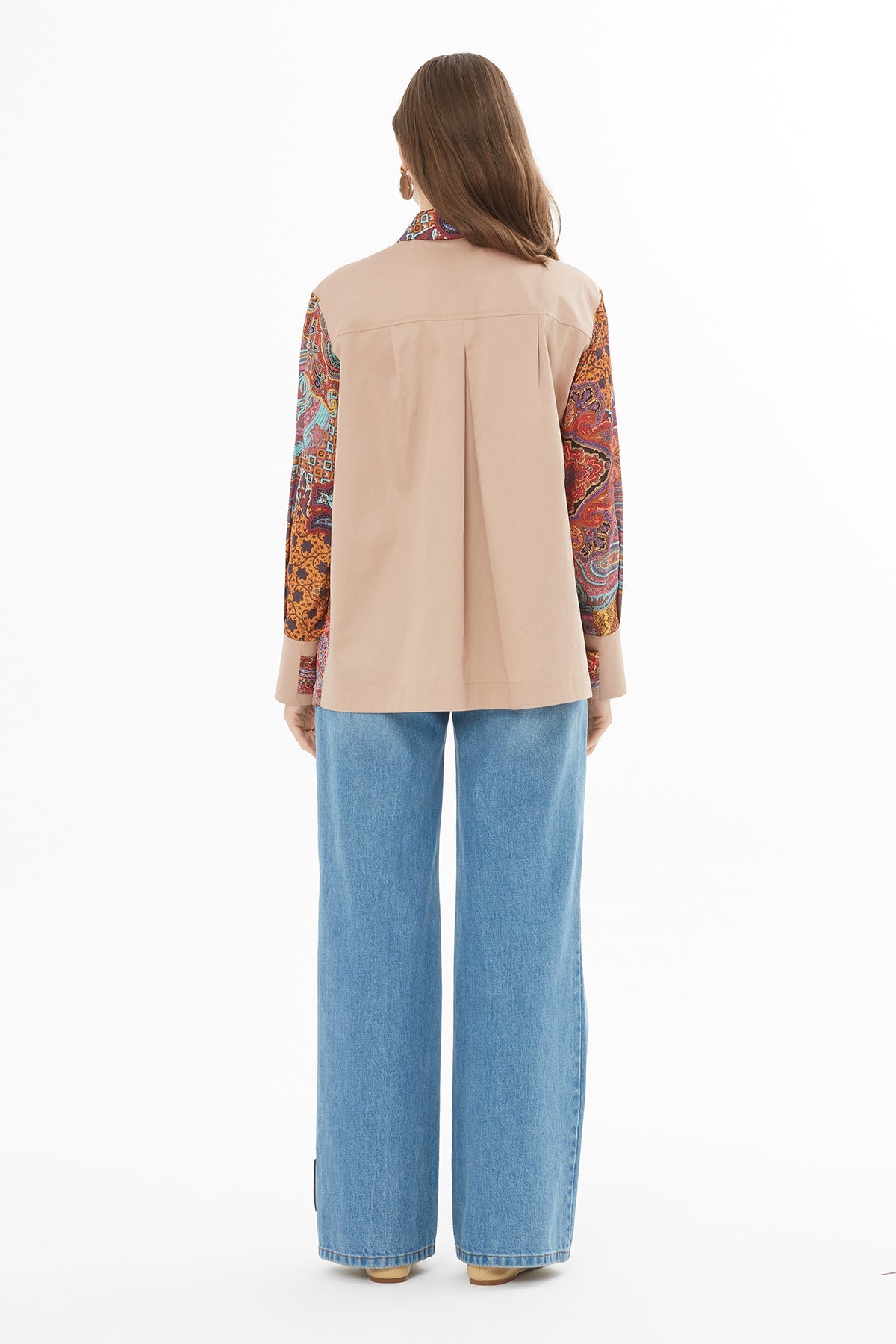 Printed Shirt with Pleat Detail