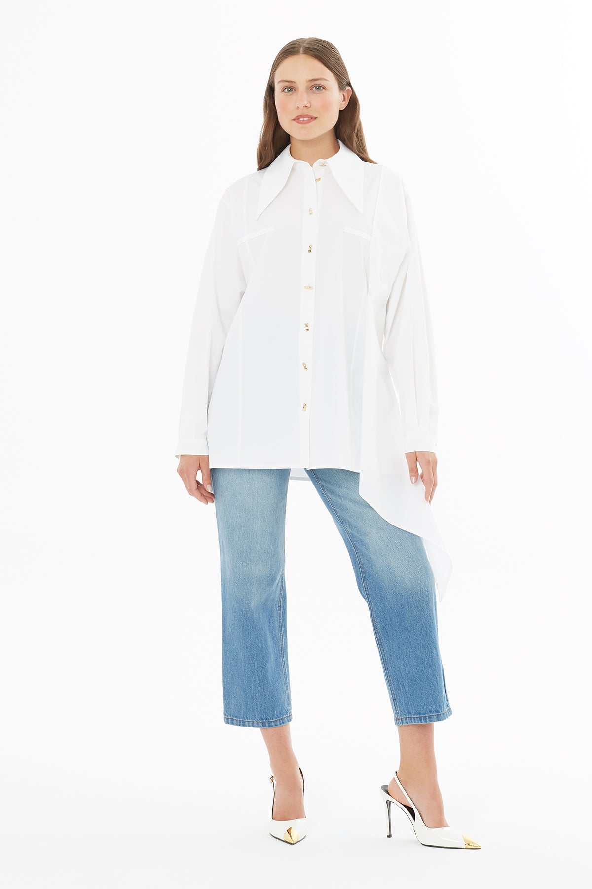 White Shirt with Front Cuffs