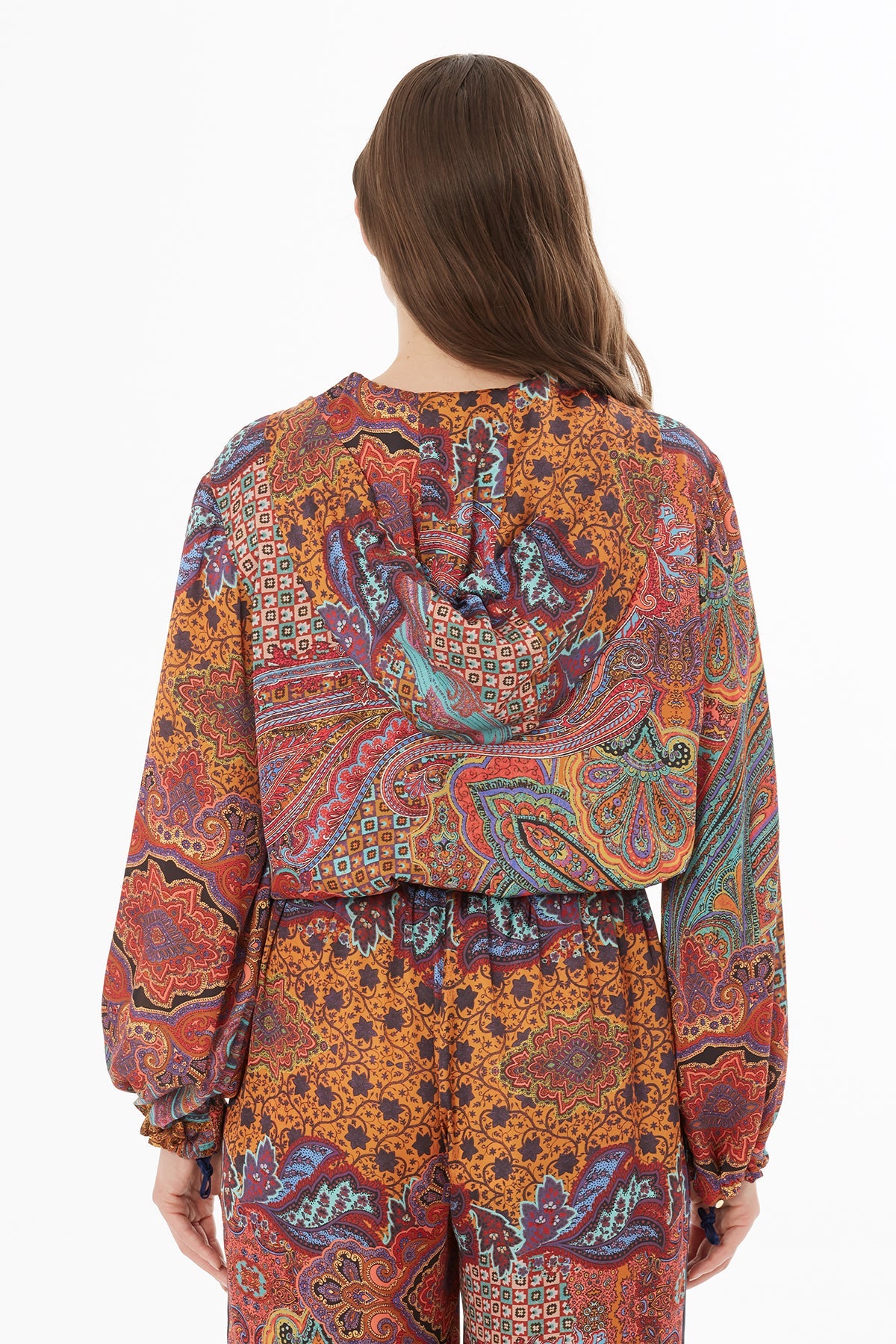 Printed Jacket with Elastic Waist