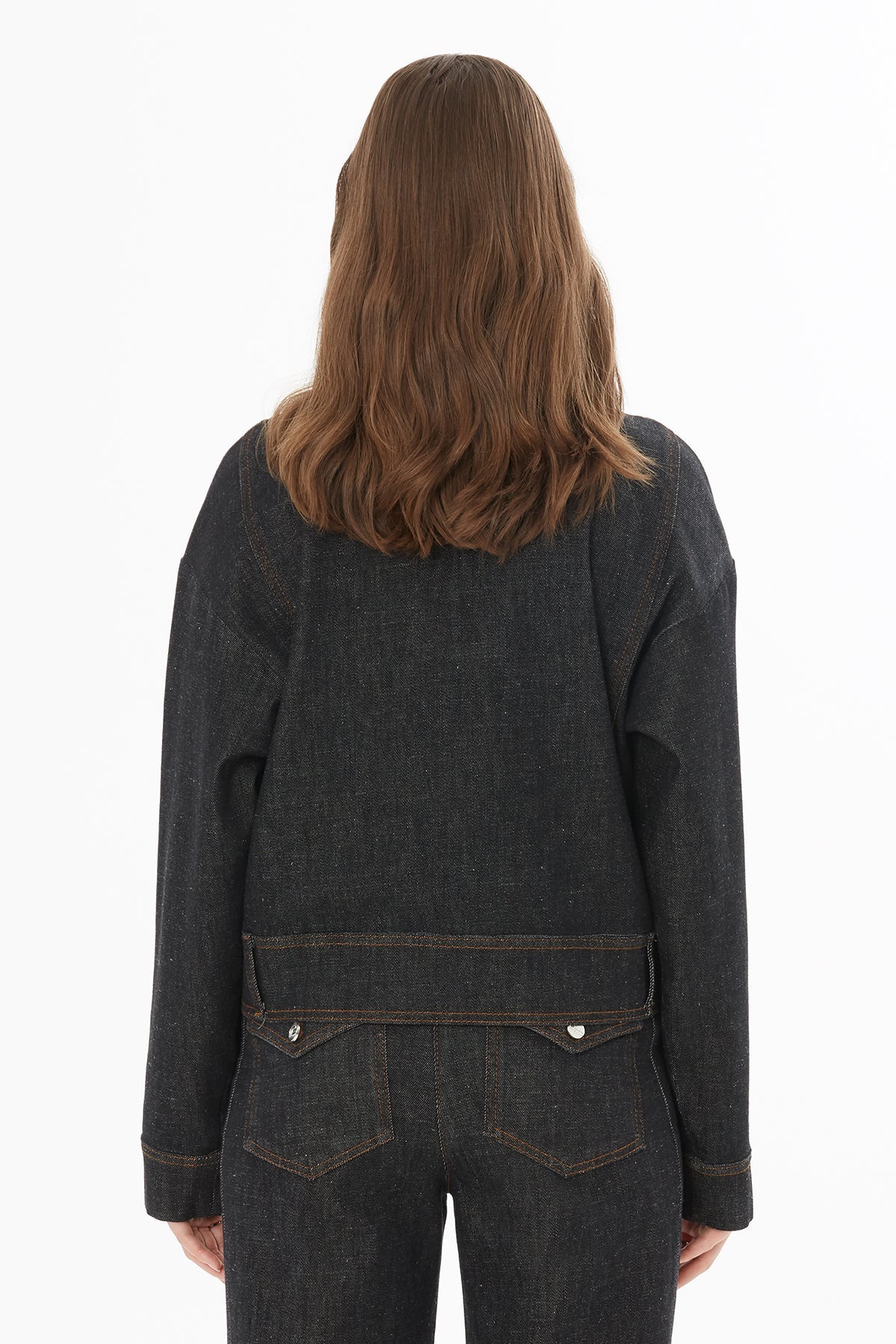 Denim Button-Fastening Jacket