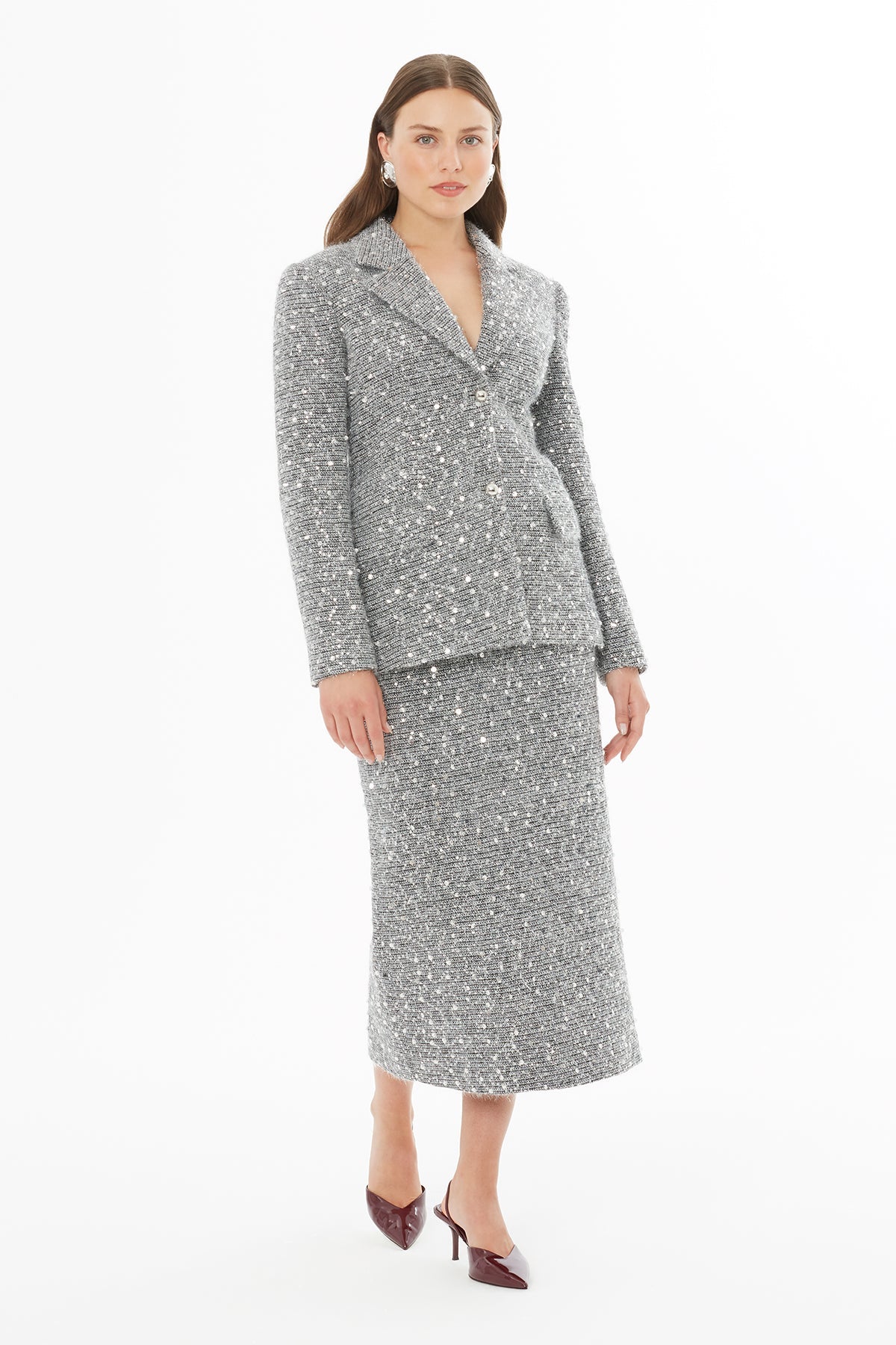 Grey Button-Front Jacket