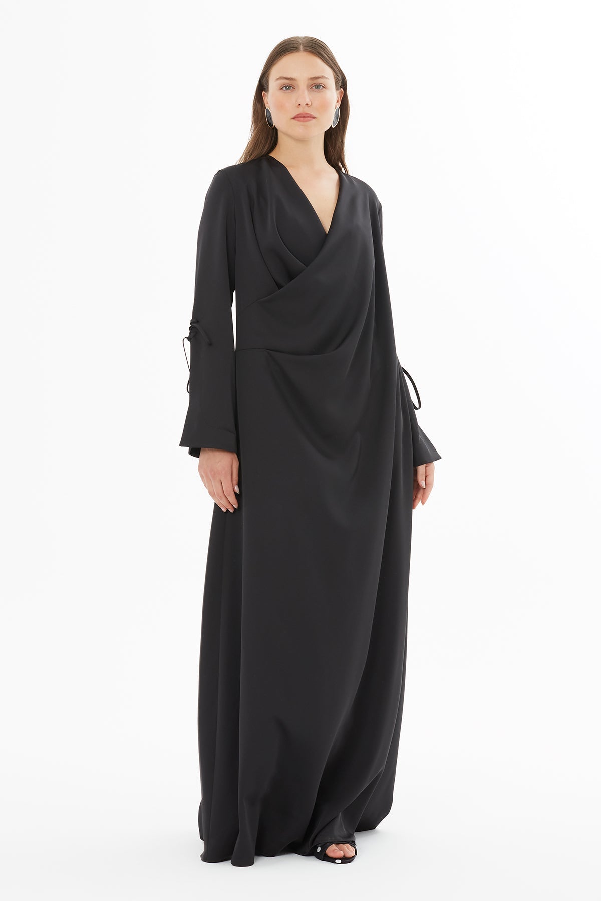 Black Long V-Neck Dress