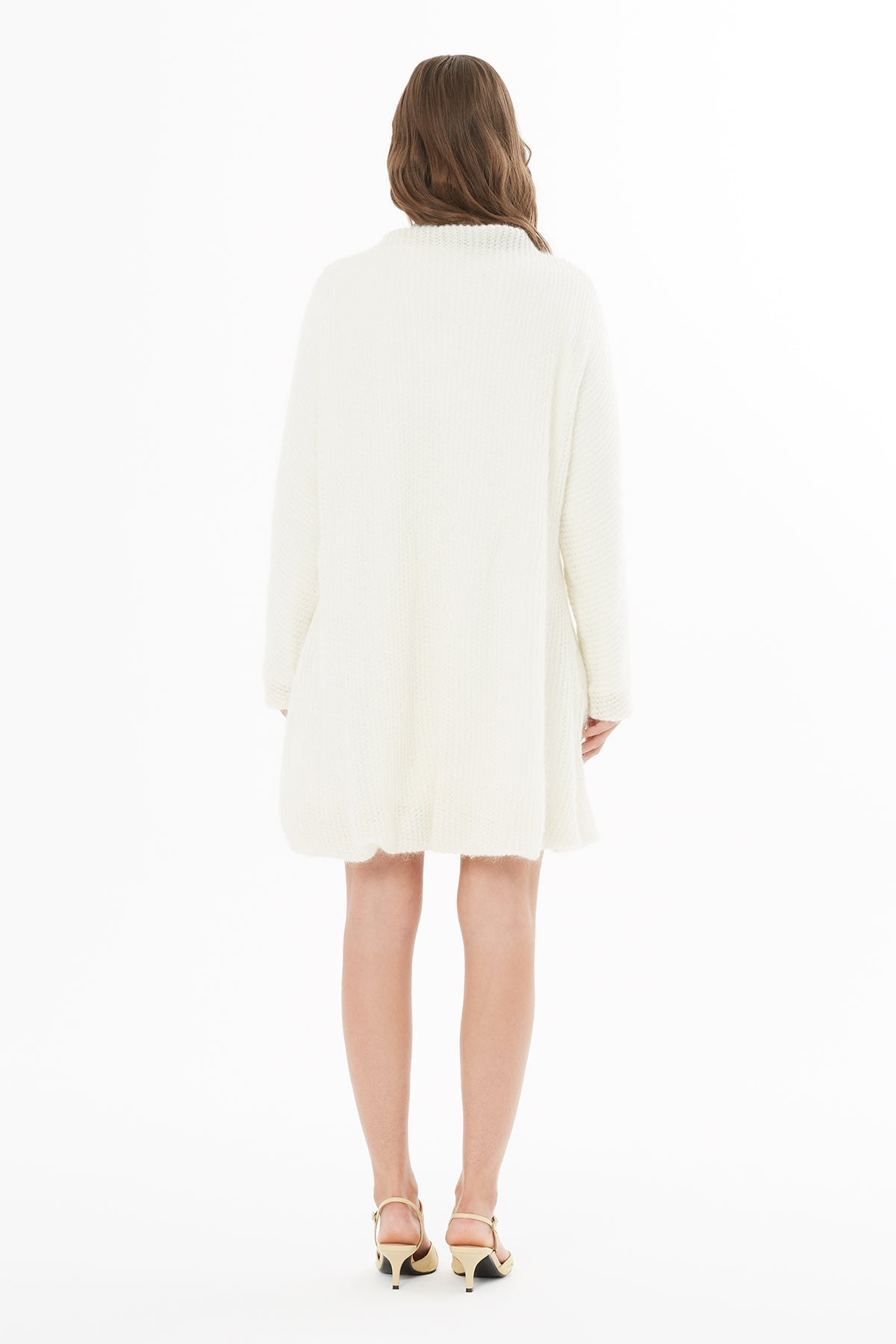 High Neck Long Sleeve Dress with Bead Embellished Balloon Skirt