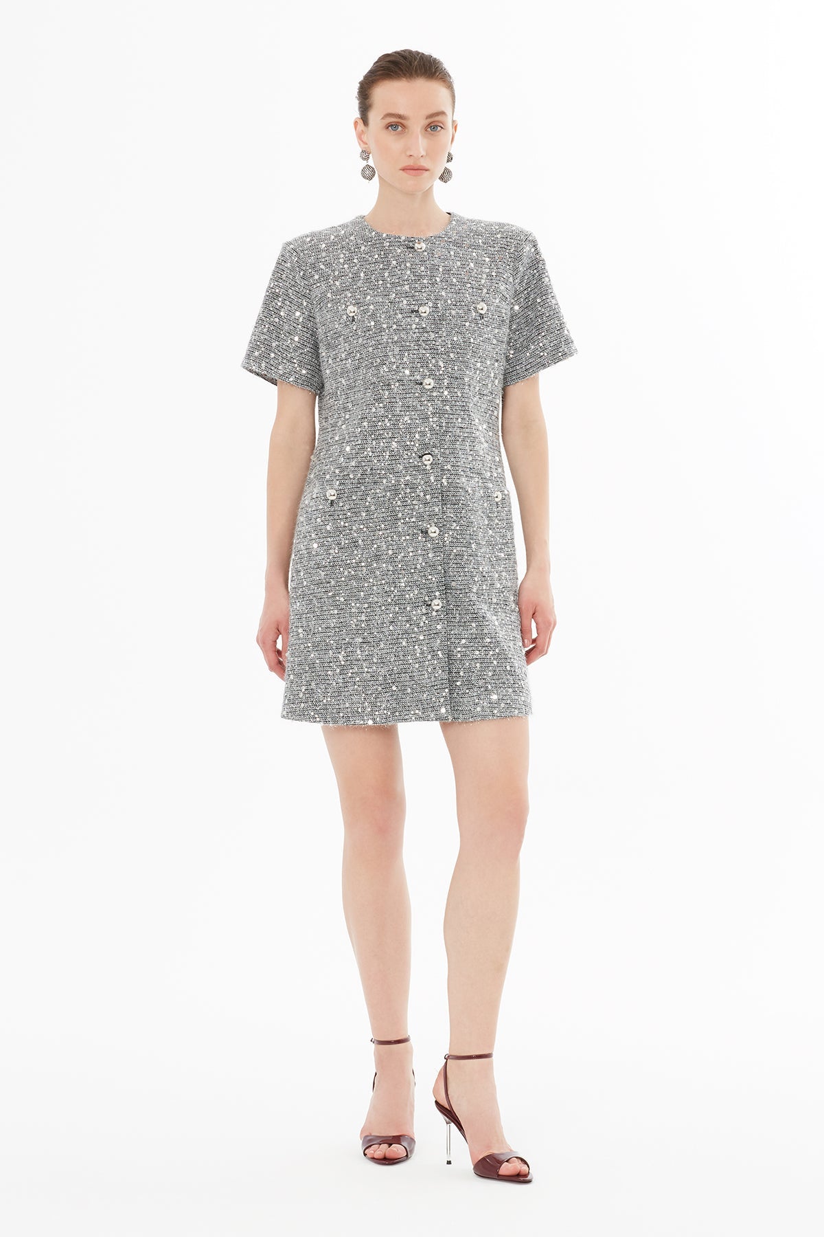 Grey Mini Short Sleeve Dress