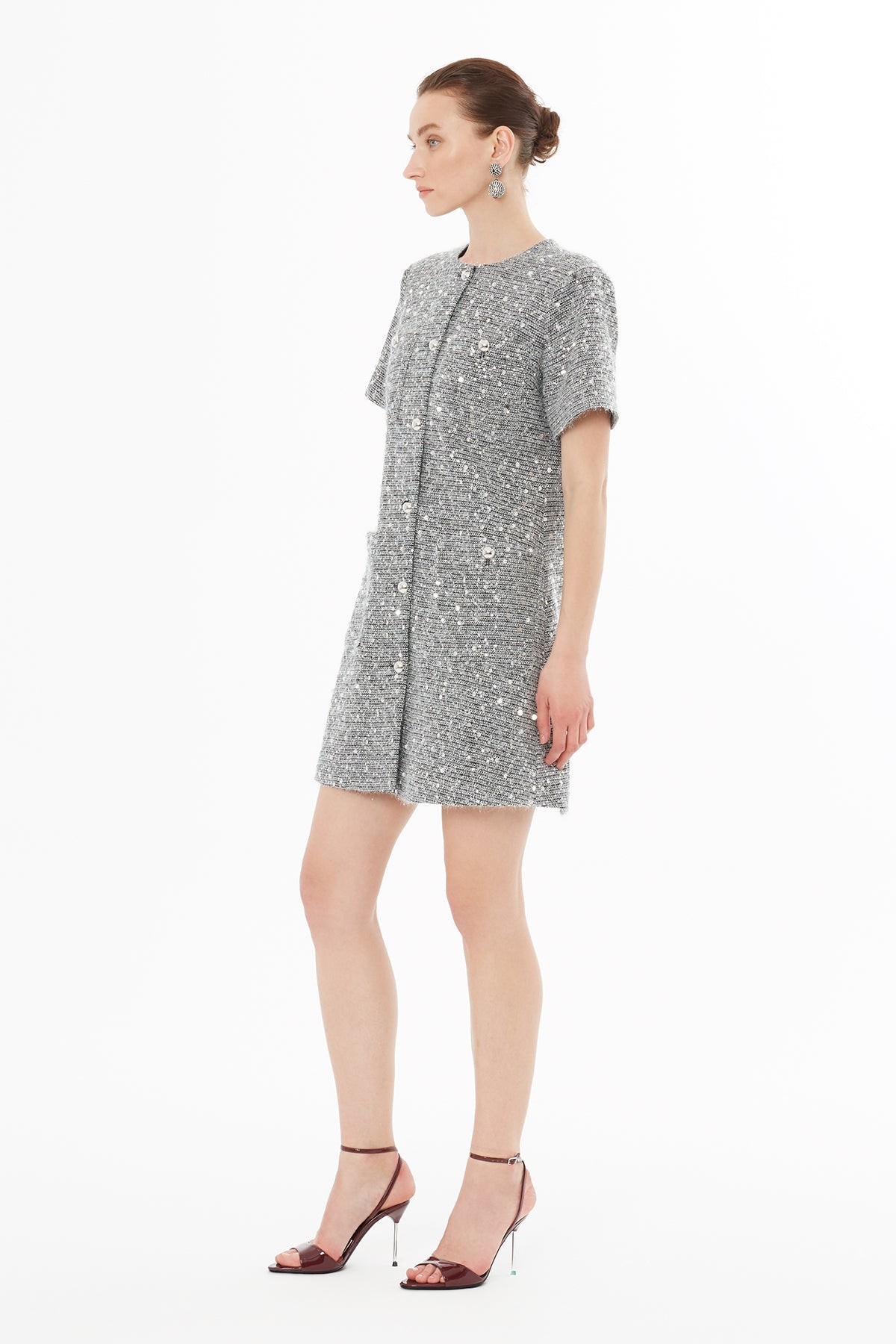 Grey Mini Short Sleeve Dress