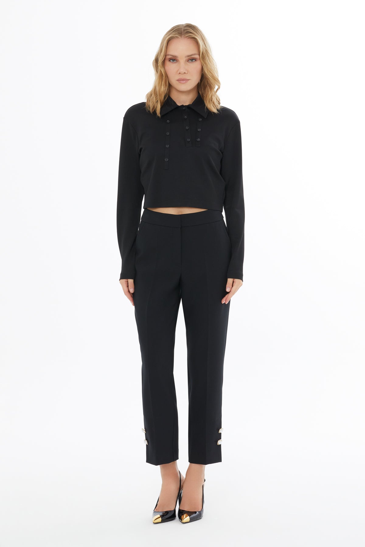 Black High-Waisted Carrot Pants