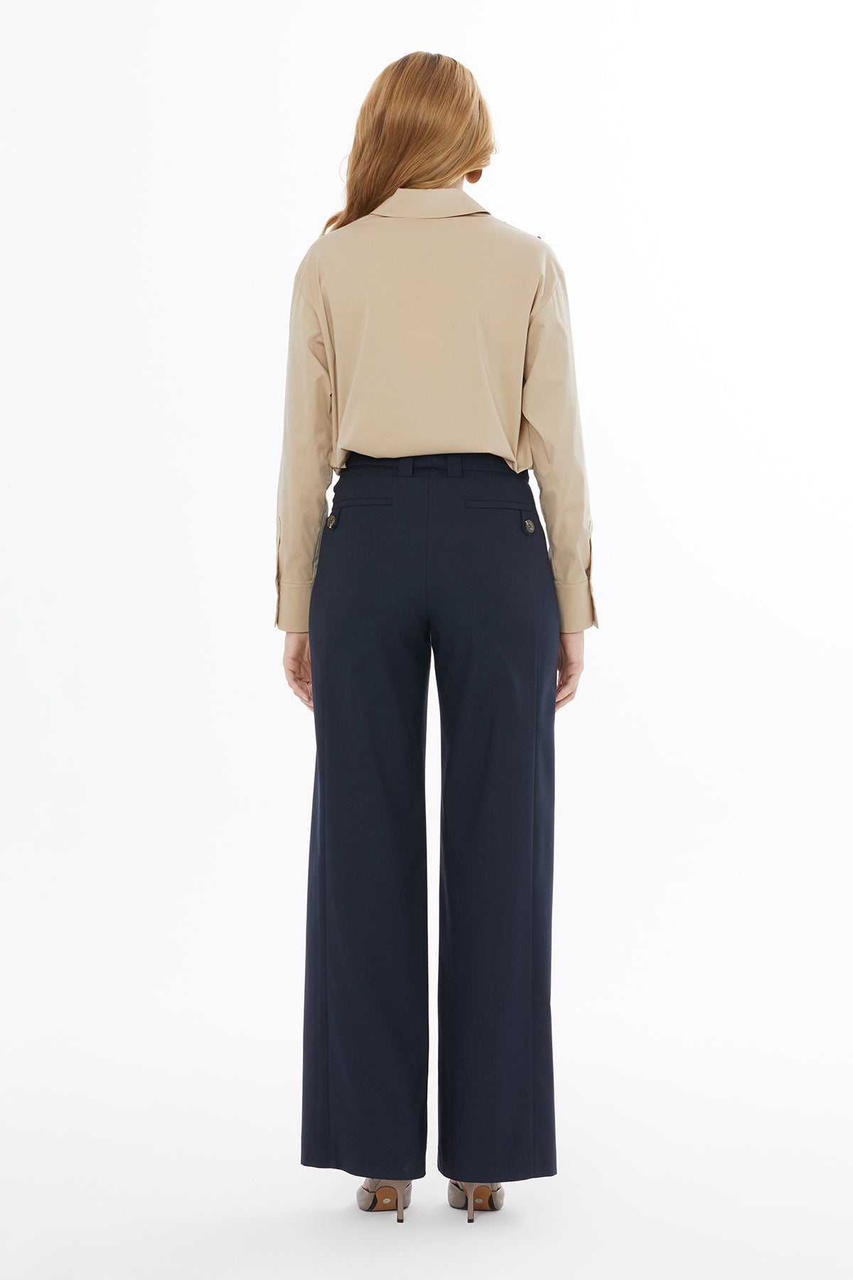 Pants with Back Button Detail