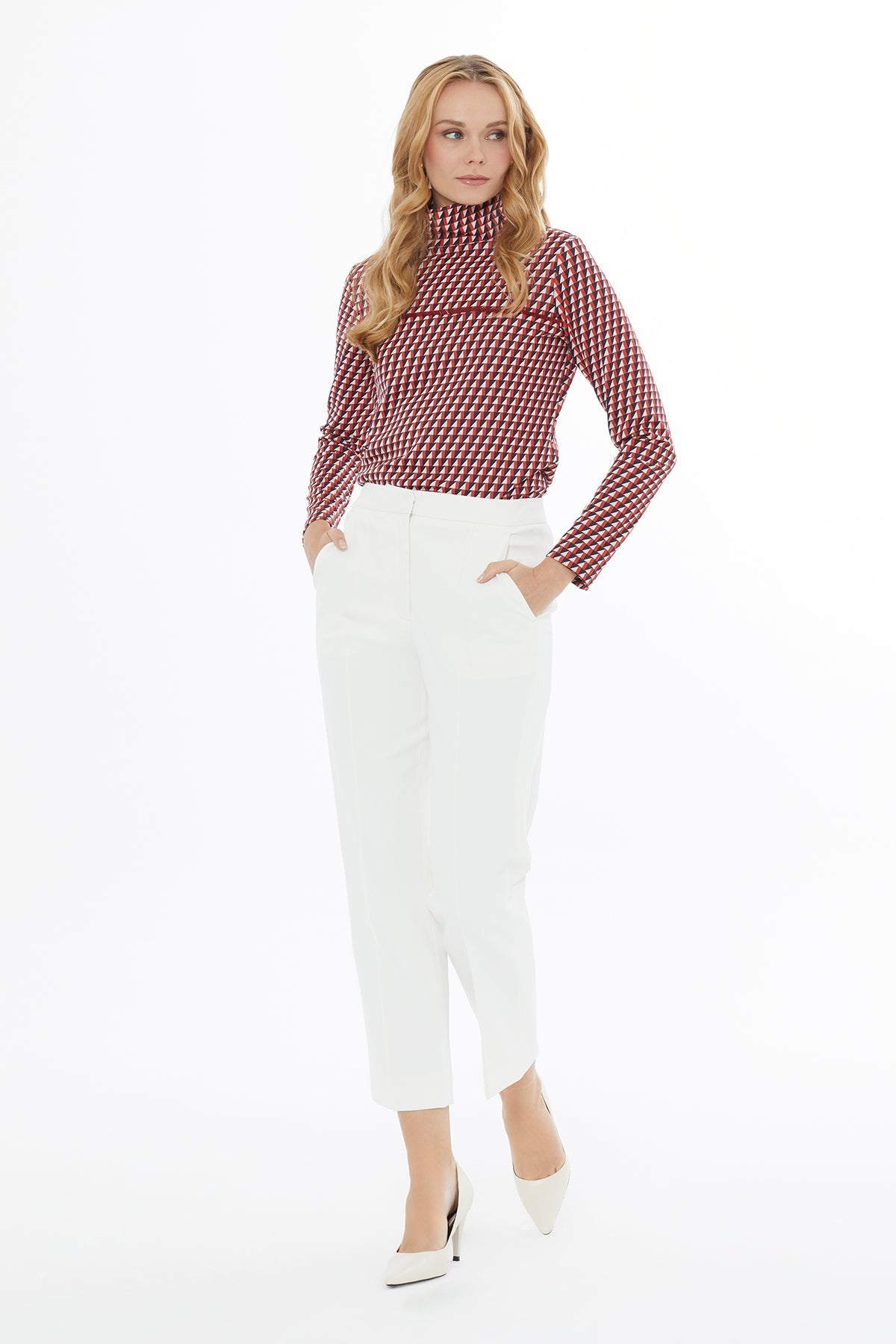 Ecru Classic Fabric Trousers