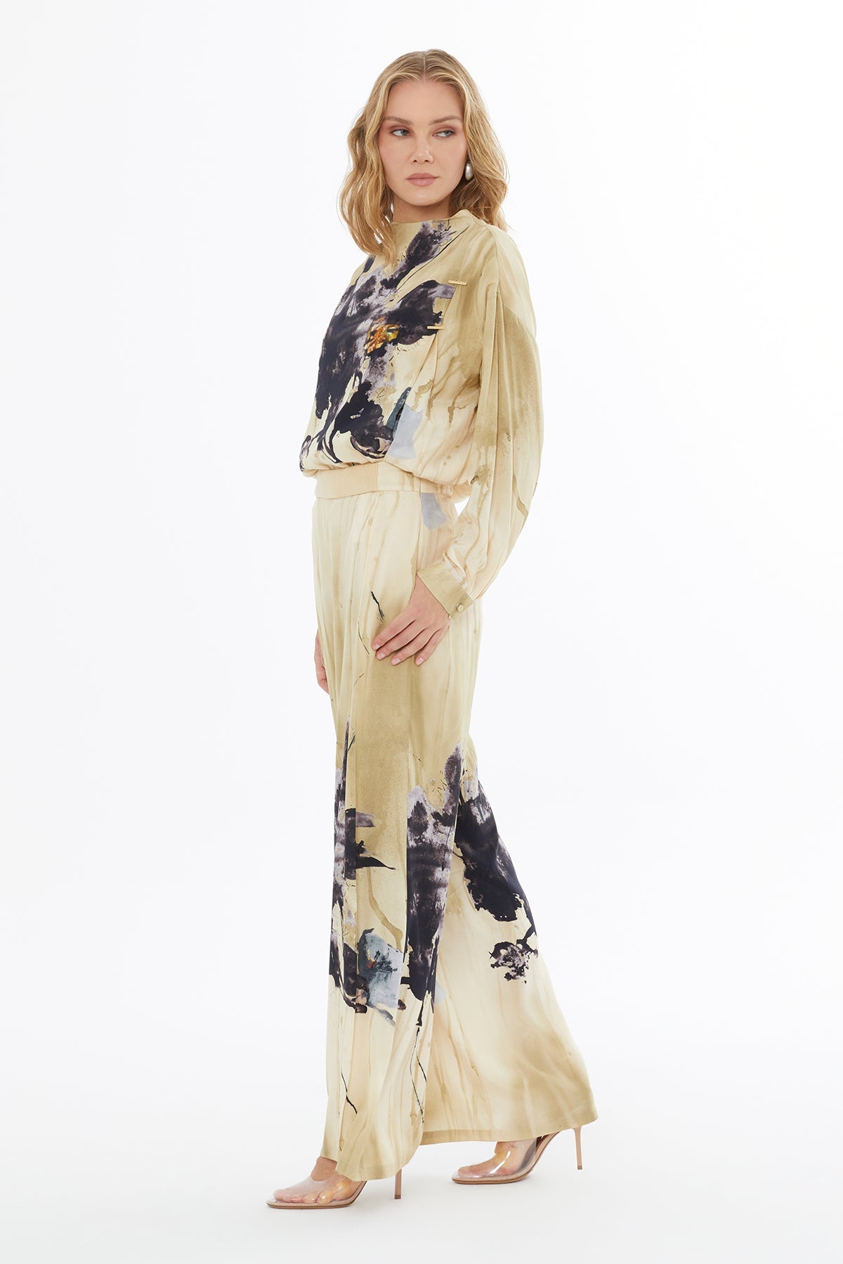 Printed Trousers with Waistband Detail