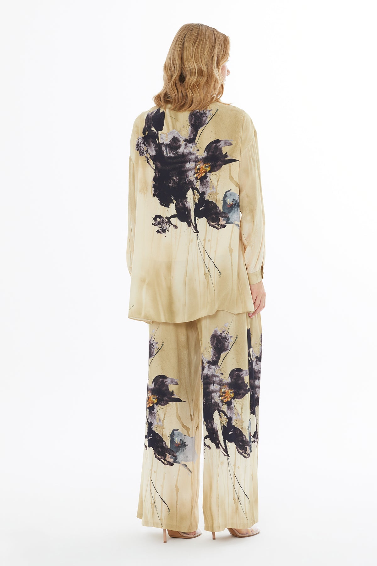 Printed Boat-Neck Blouse