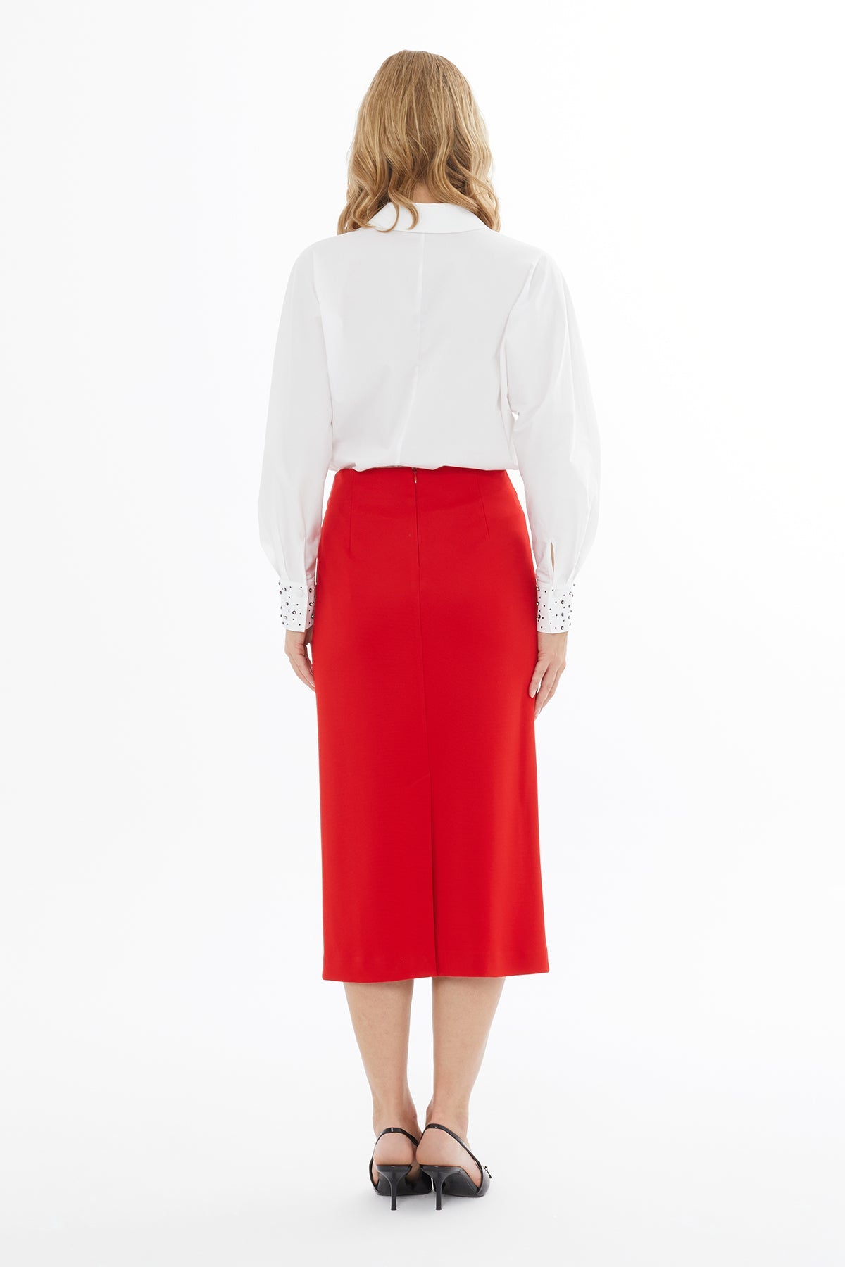 Red Skirt with Back Zipper Closure