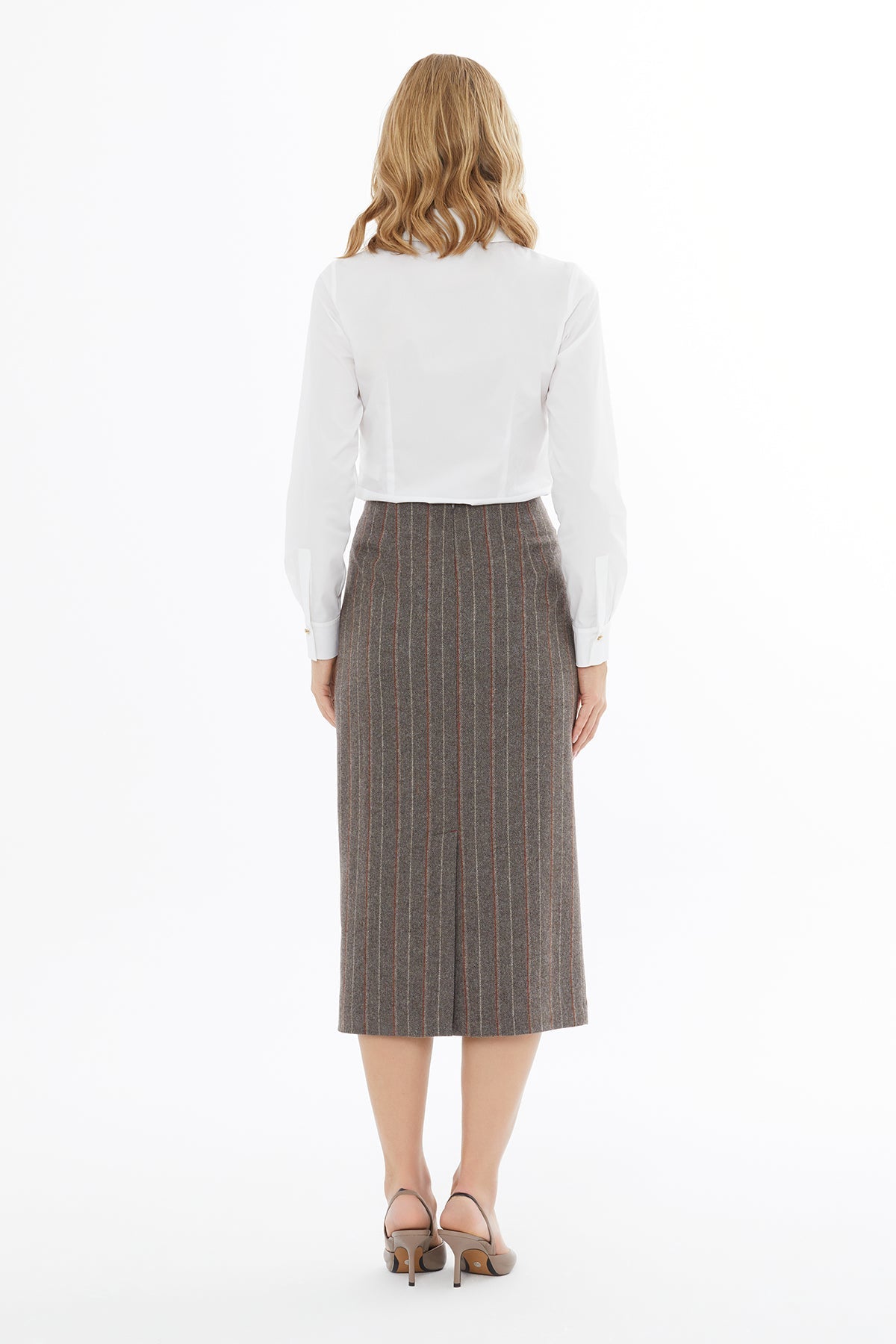 Brown Skirt with Back Slit