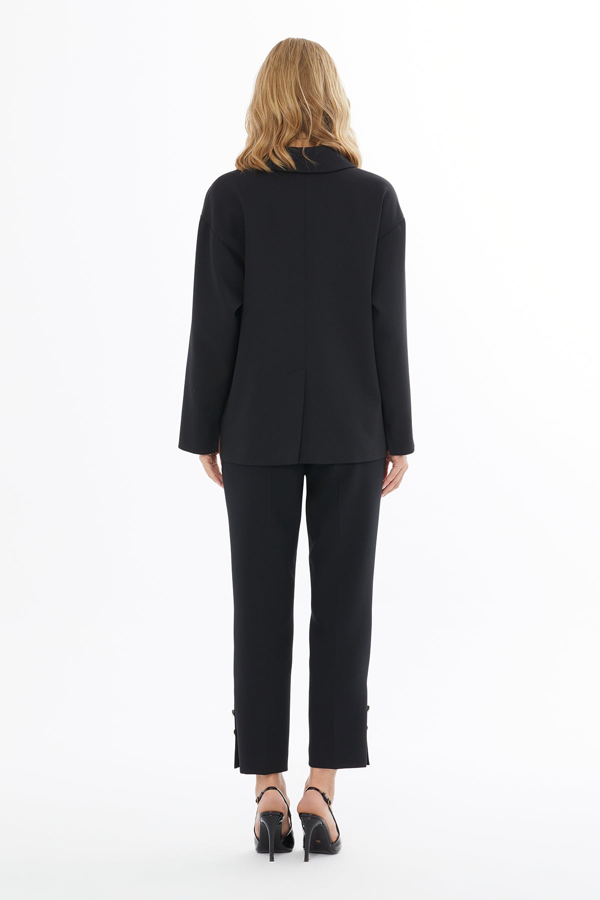 Black Jacket with Fillet Pocket Detail