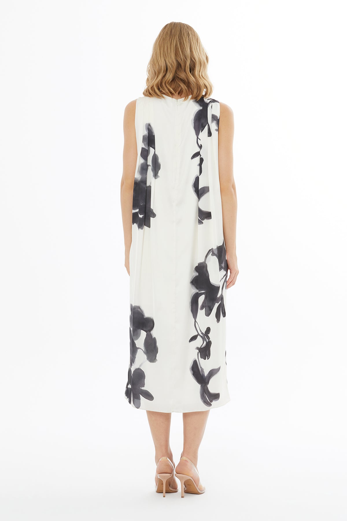 Printed Sleeveless Midi Dress