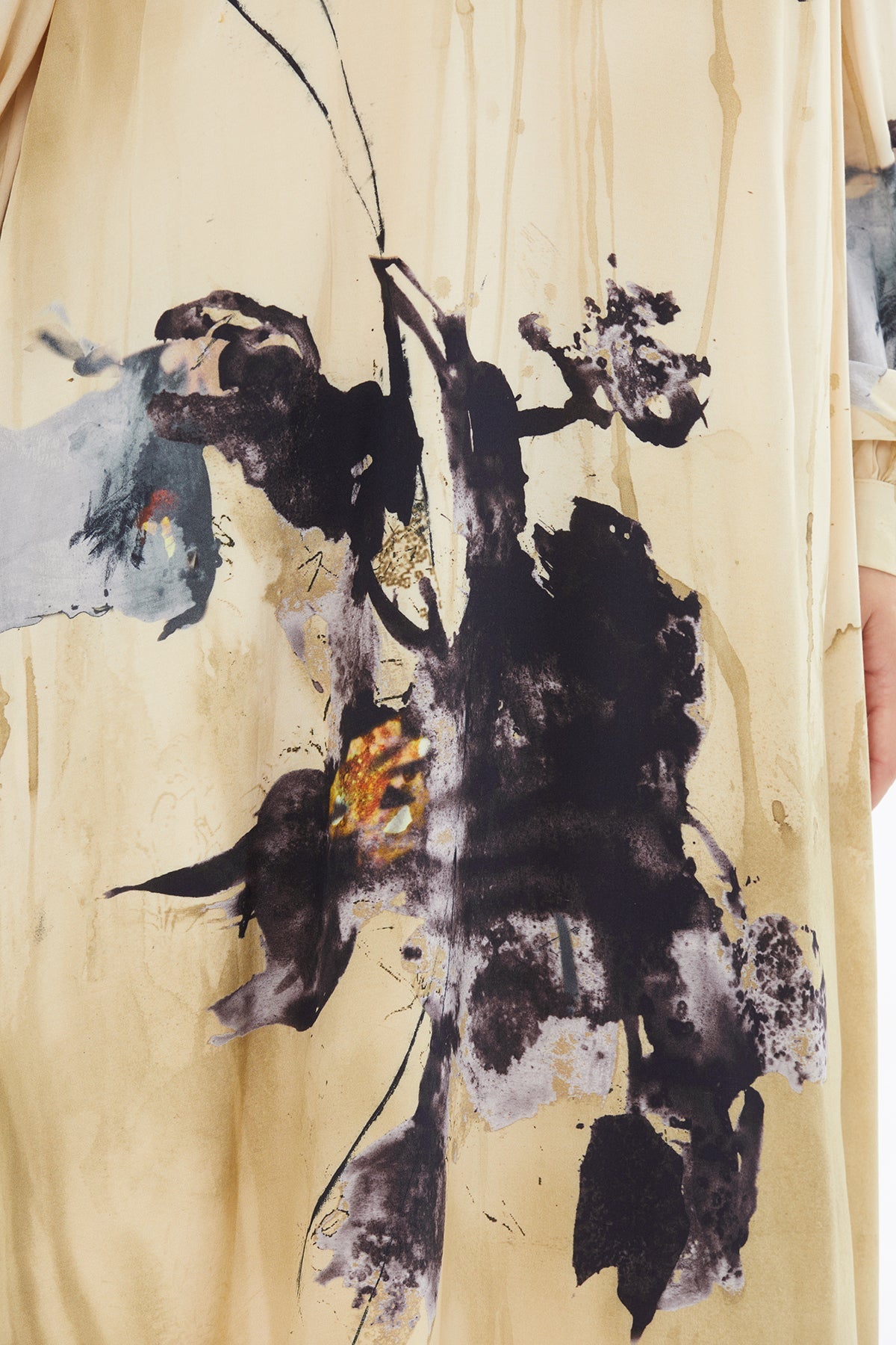 Printed Round-Neck Long Dress