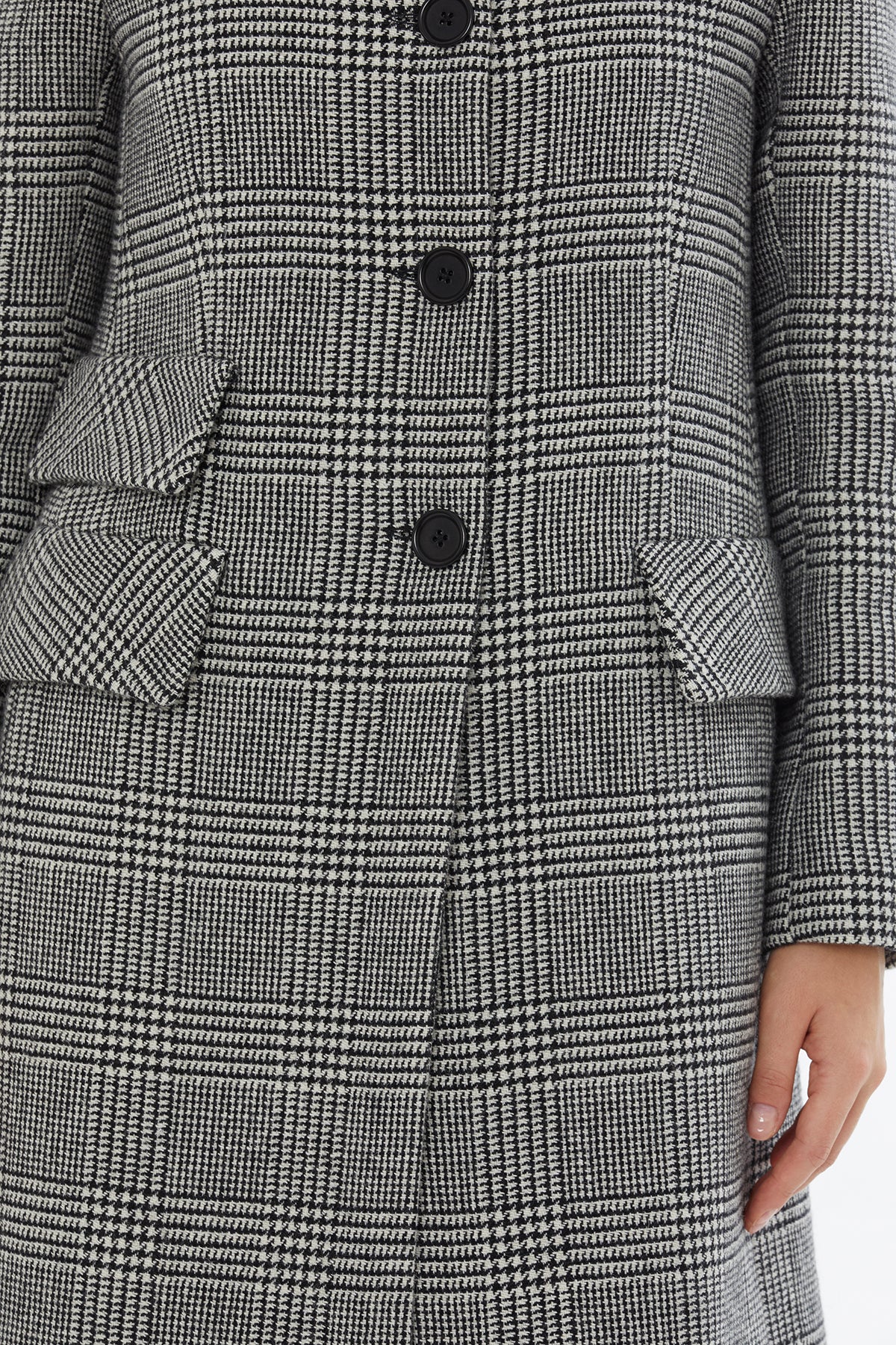 Grey Button-Front Jacket with Pockets
