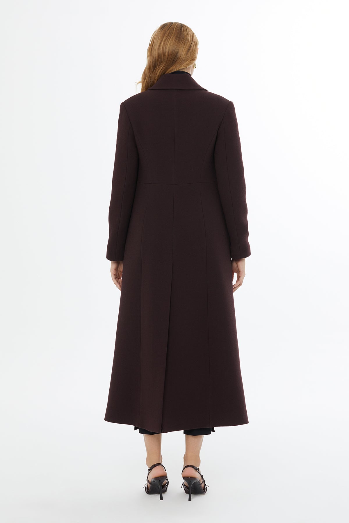 Burgundy Long Back-Slit Coat