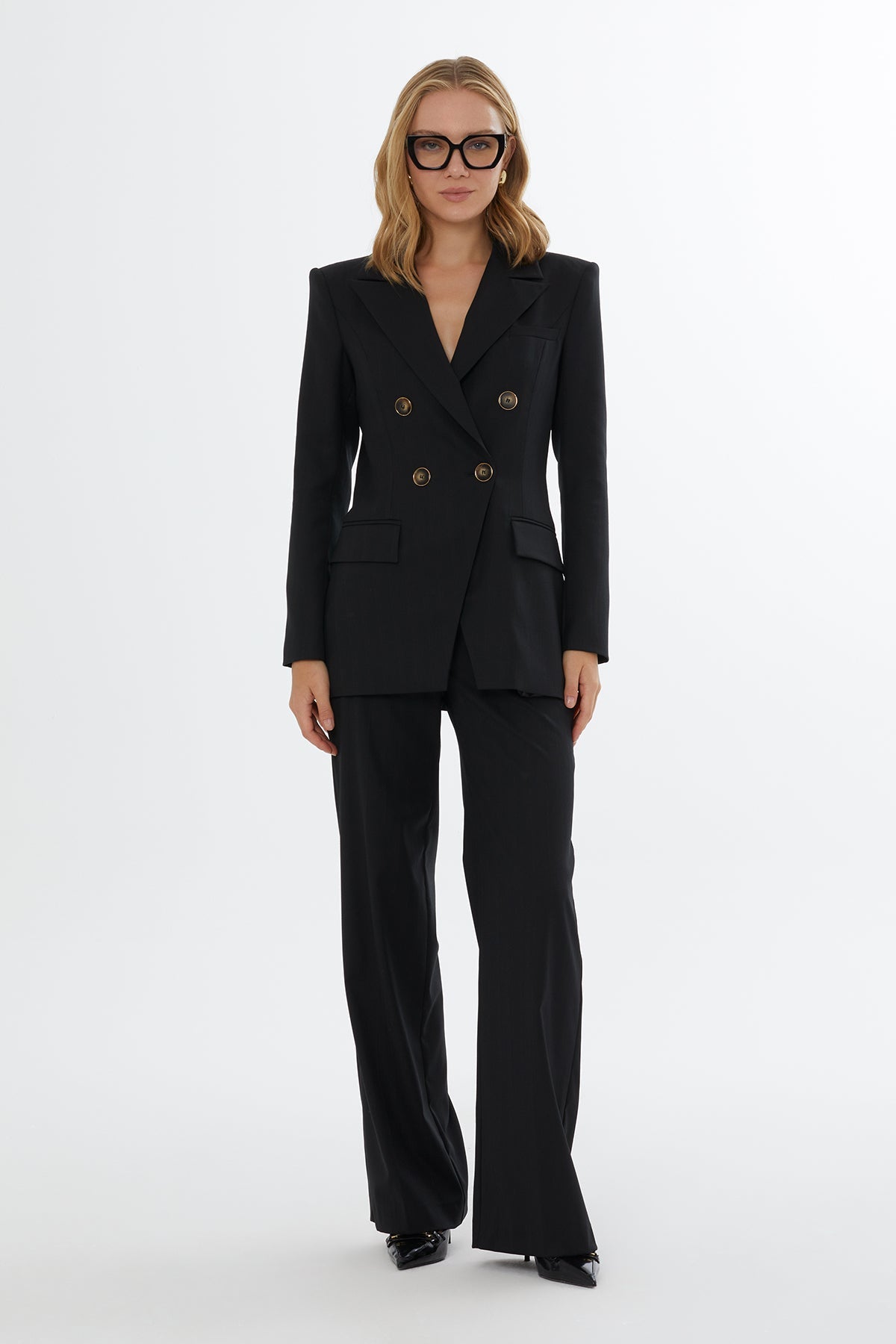 Black Jacket with Double Button Closure