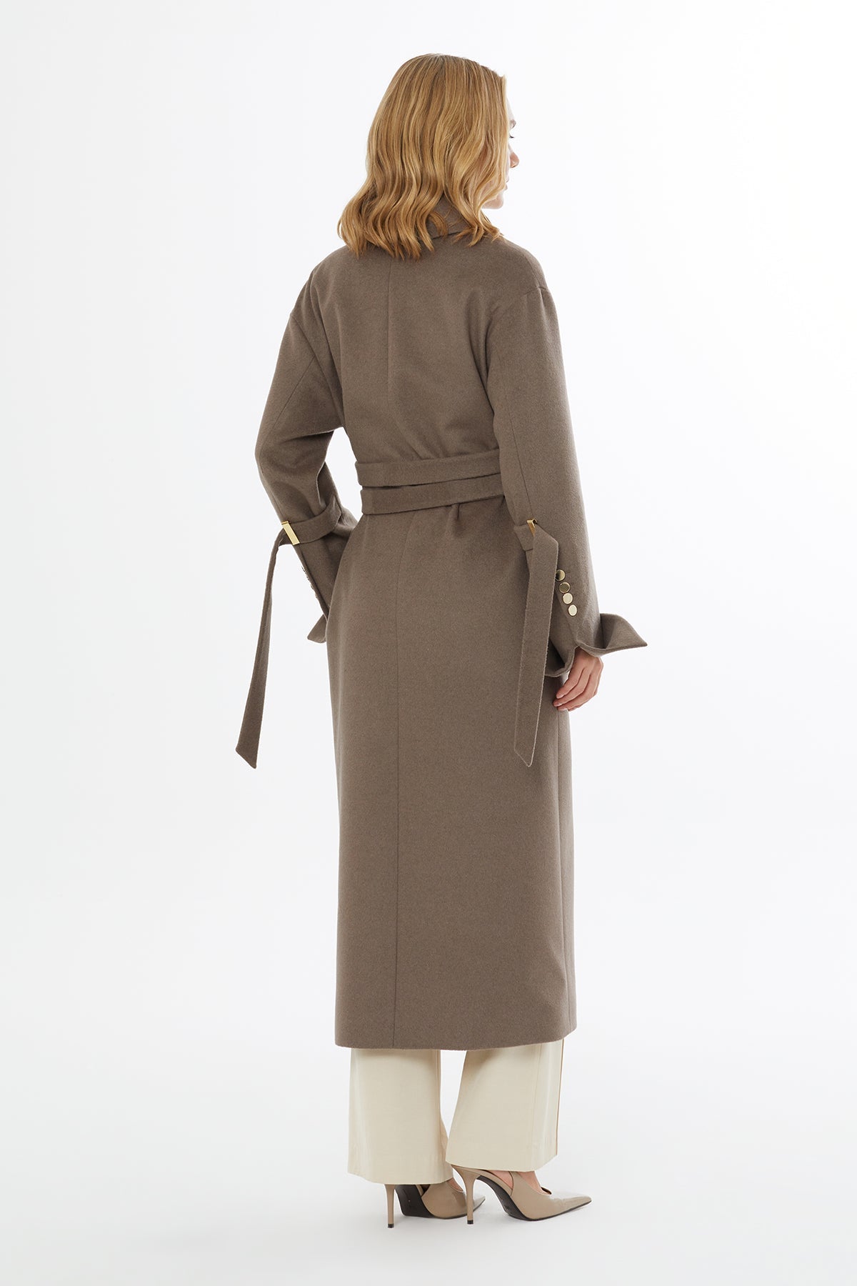 Brown Double-Belt Oversized Coat