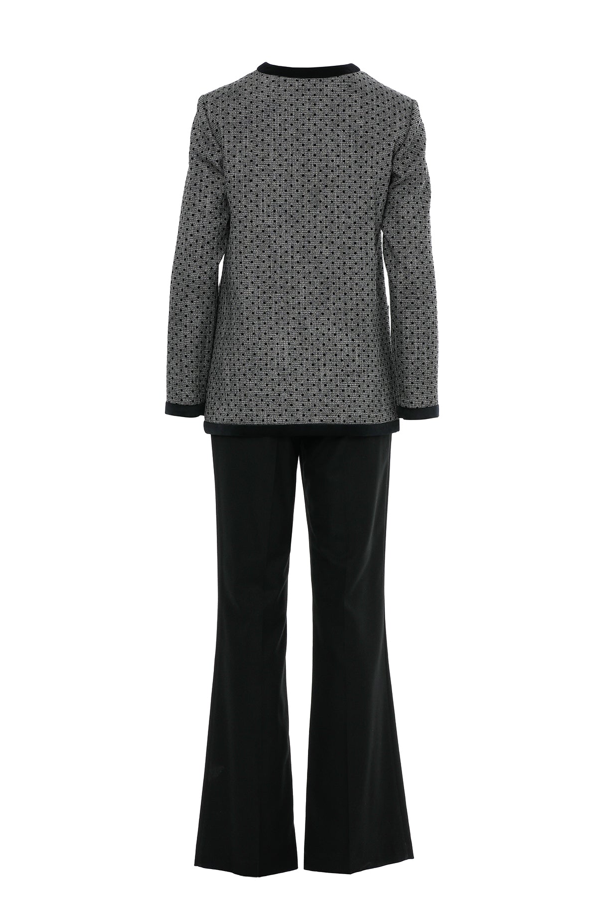 Black Suit with Band-Detail Jacket