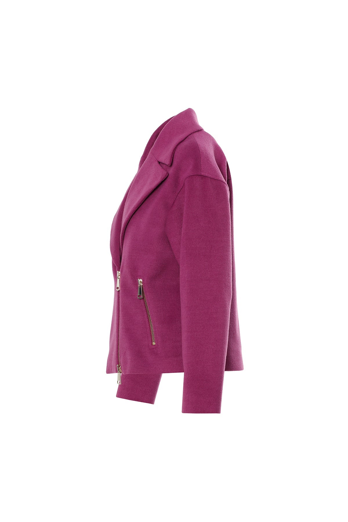 Metal Zipper Front Oversized  Coat