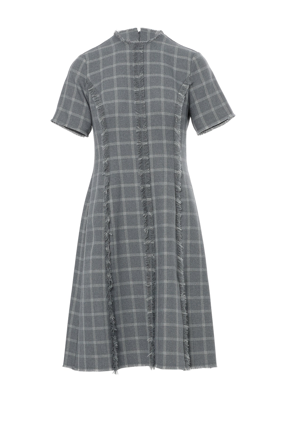 Grey Short Dress with Back Zipper