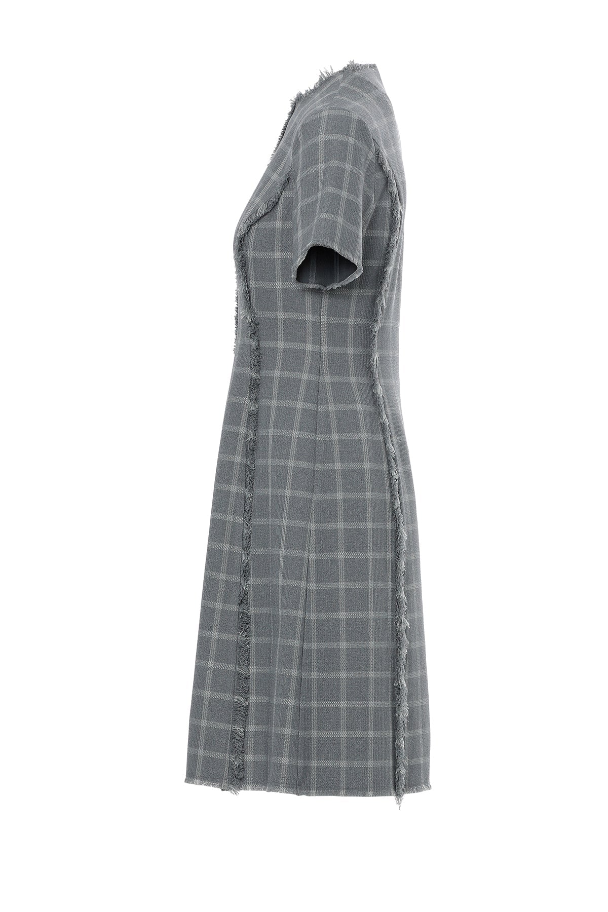 Grey Short Dress with Back Zipper