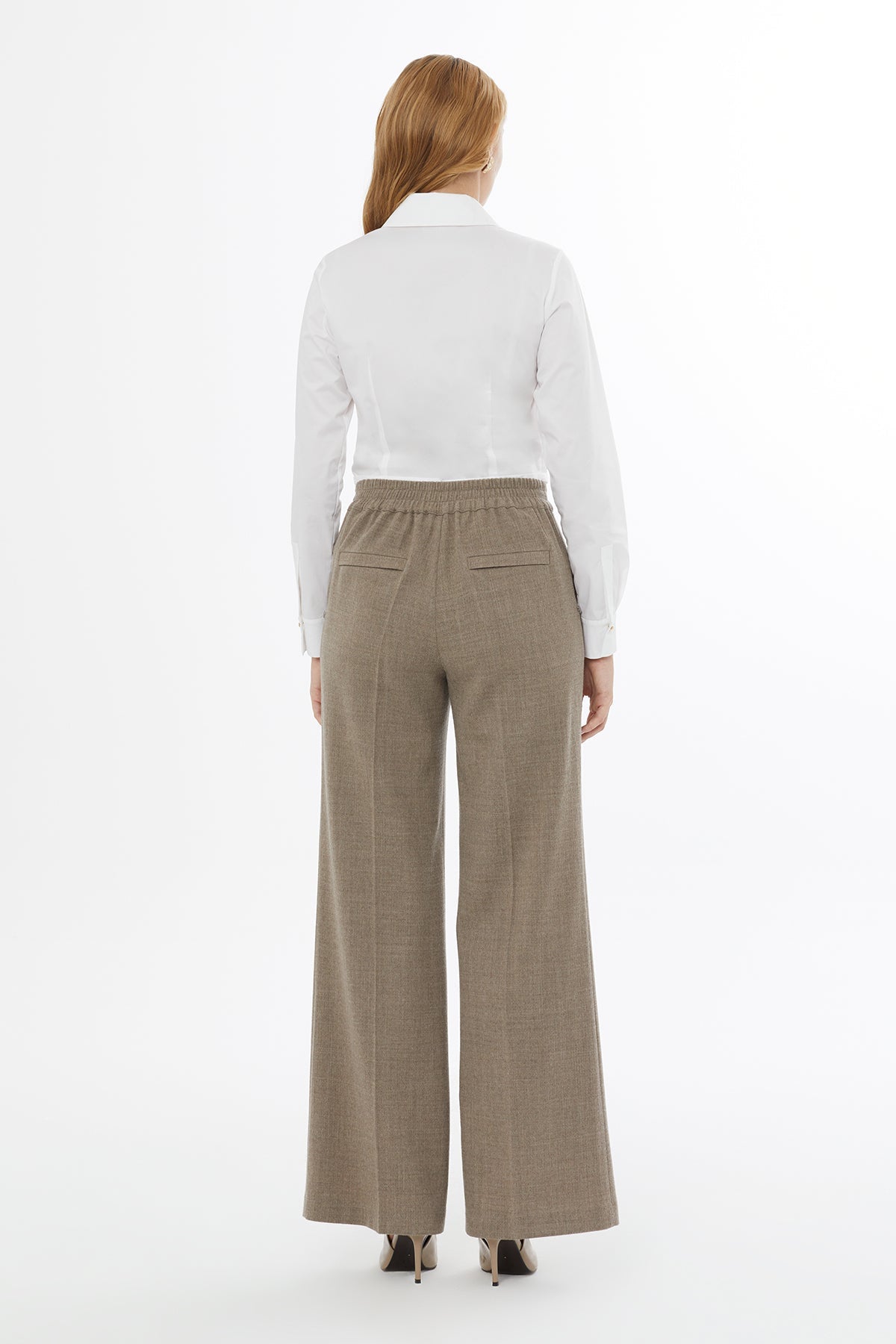 Beige Loose Trousers with Pockets