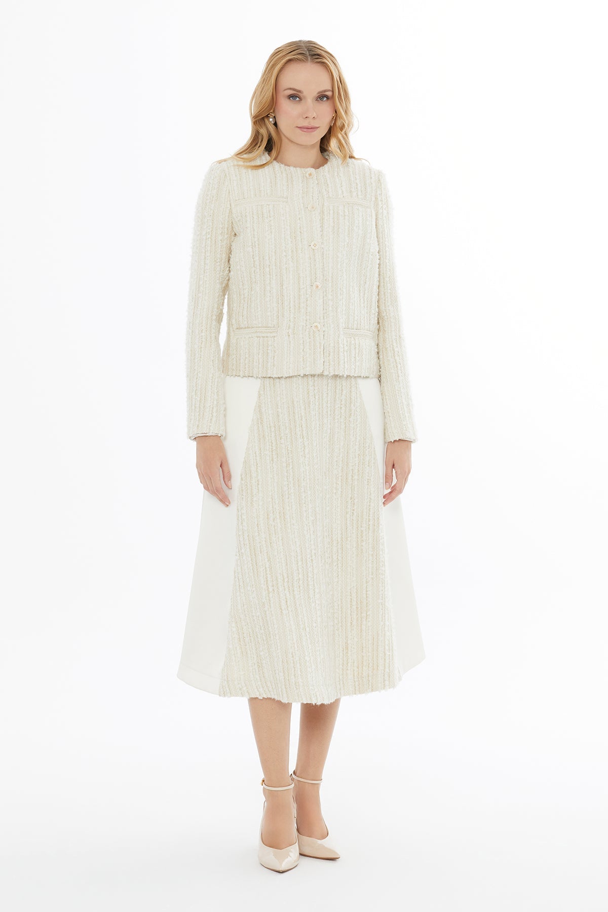 Ecru Jacket with Front Buttons