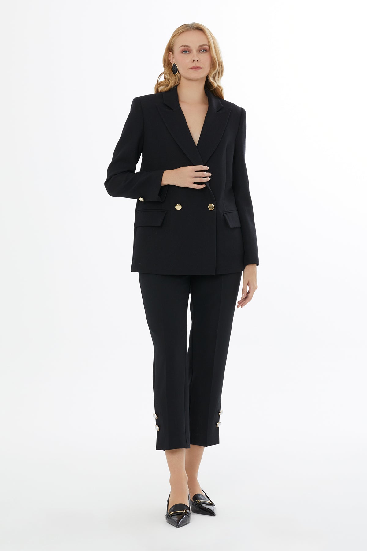 Black Jacket with Front Buttons