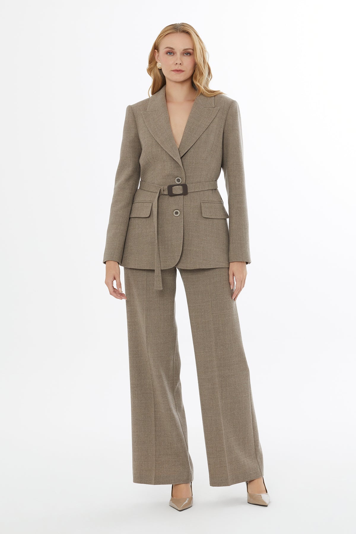 Beige Buttoned Jacket