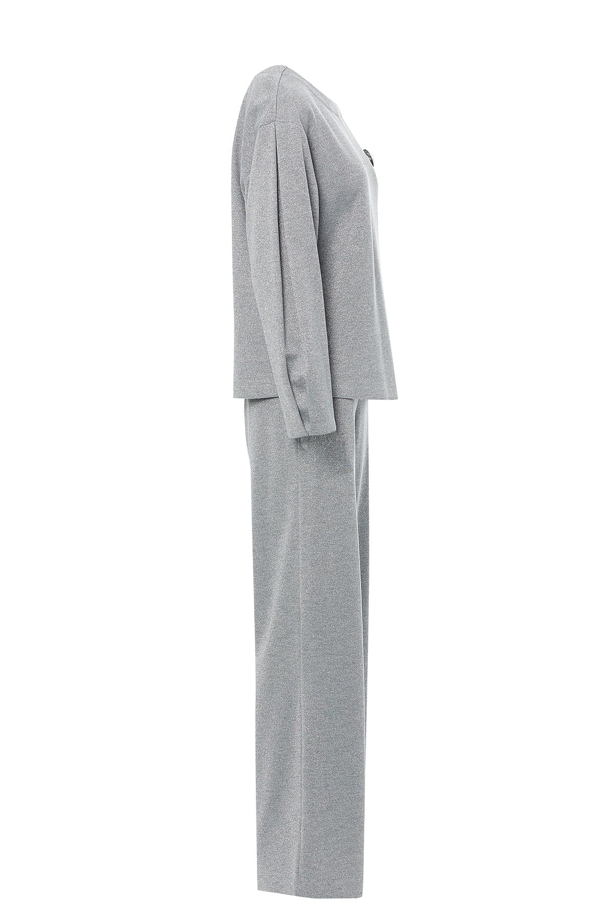Grey Set with Brooch Detail