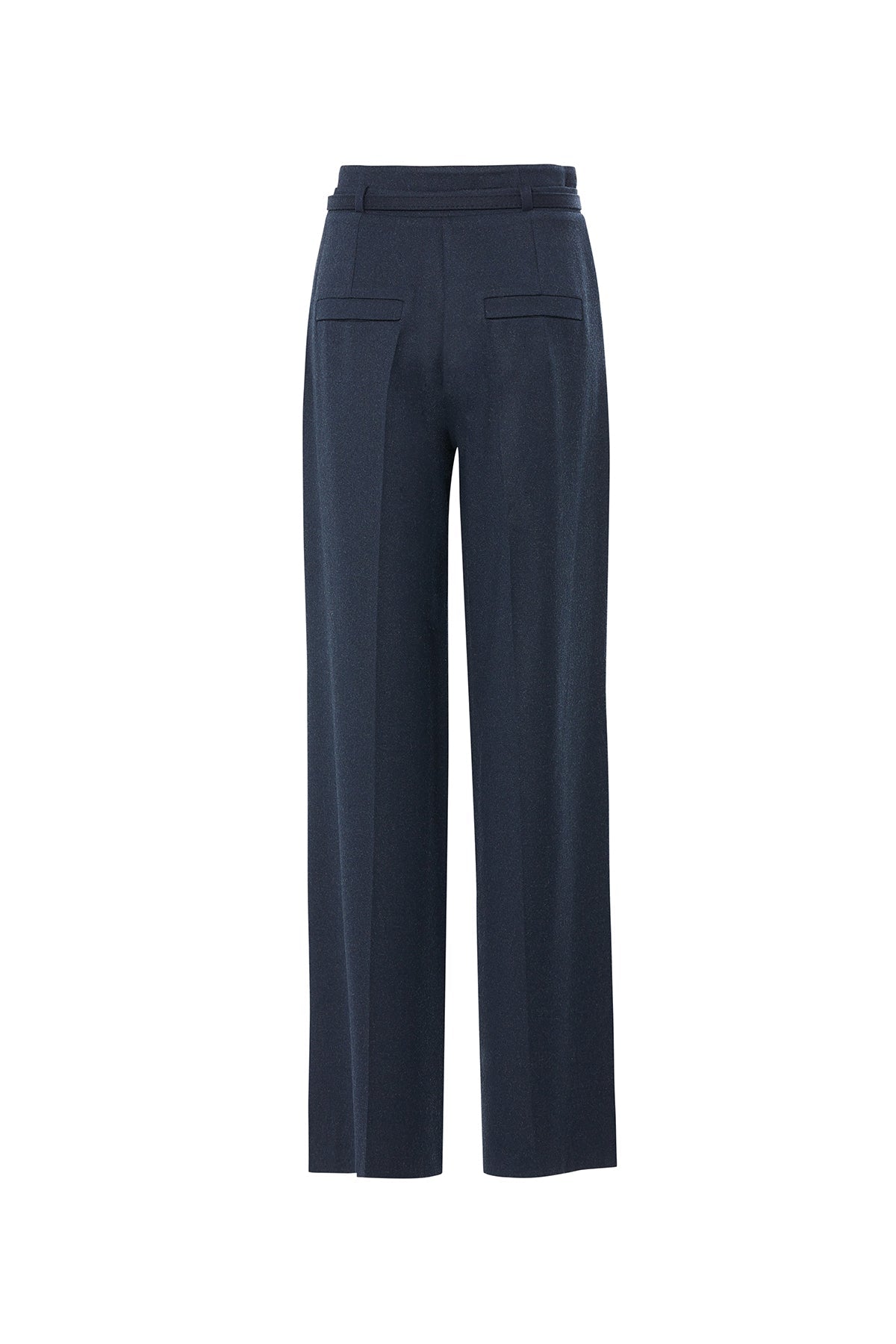 Navy Belted Palazzo Pants