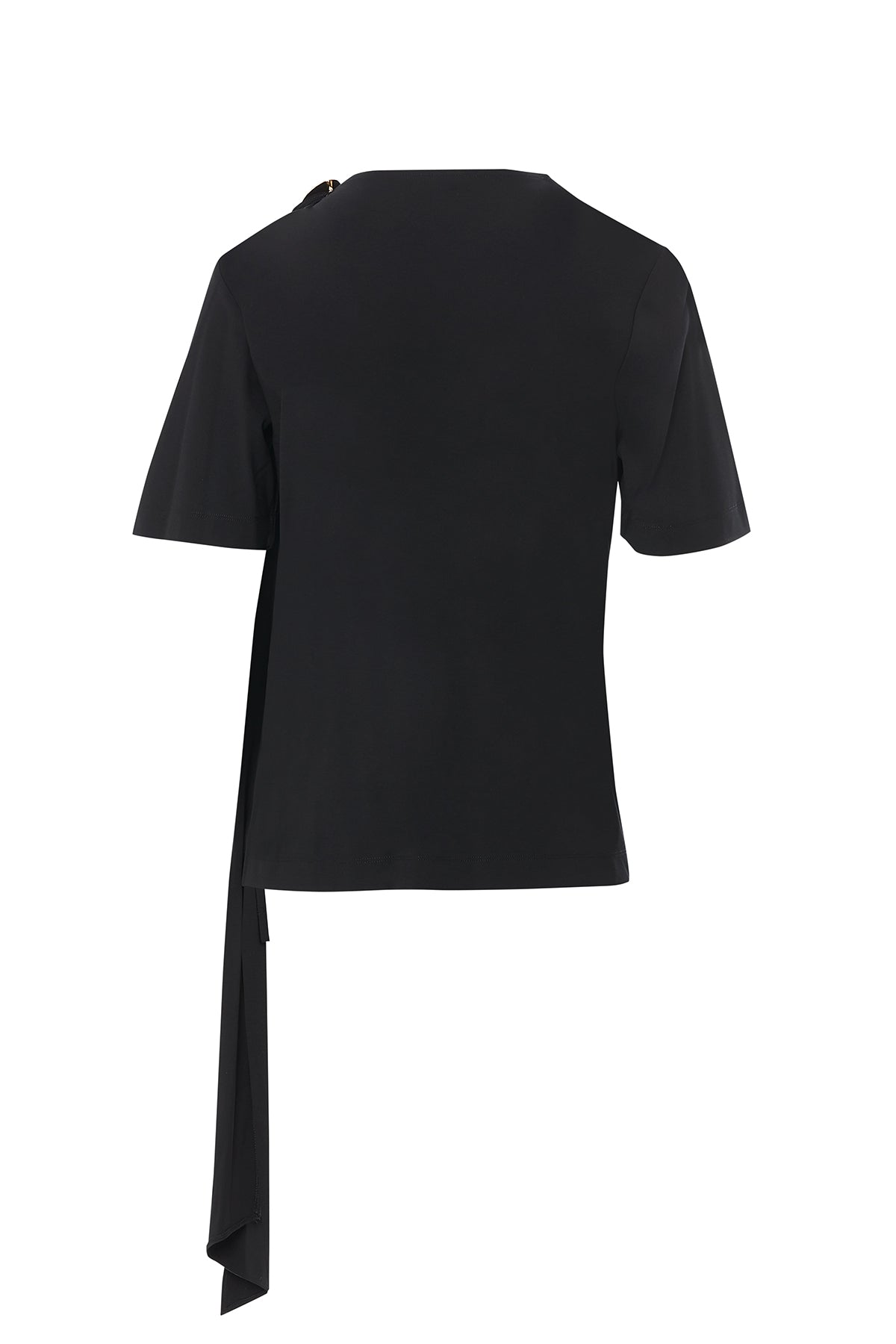 Black Blouse with Scarf Detail