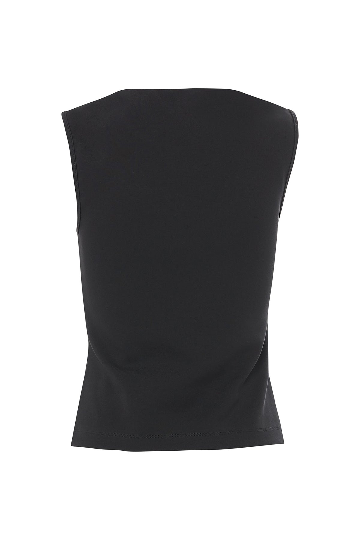 Black Sleeveless Crew-Neck Blouse