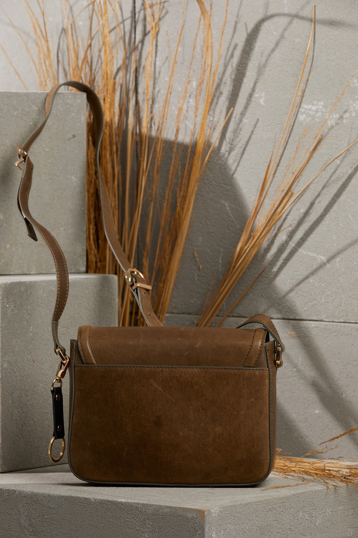 Adjustable Long Strap  Leather Bag with Pattern